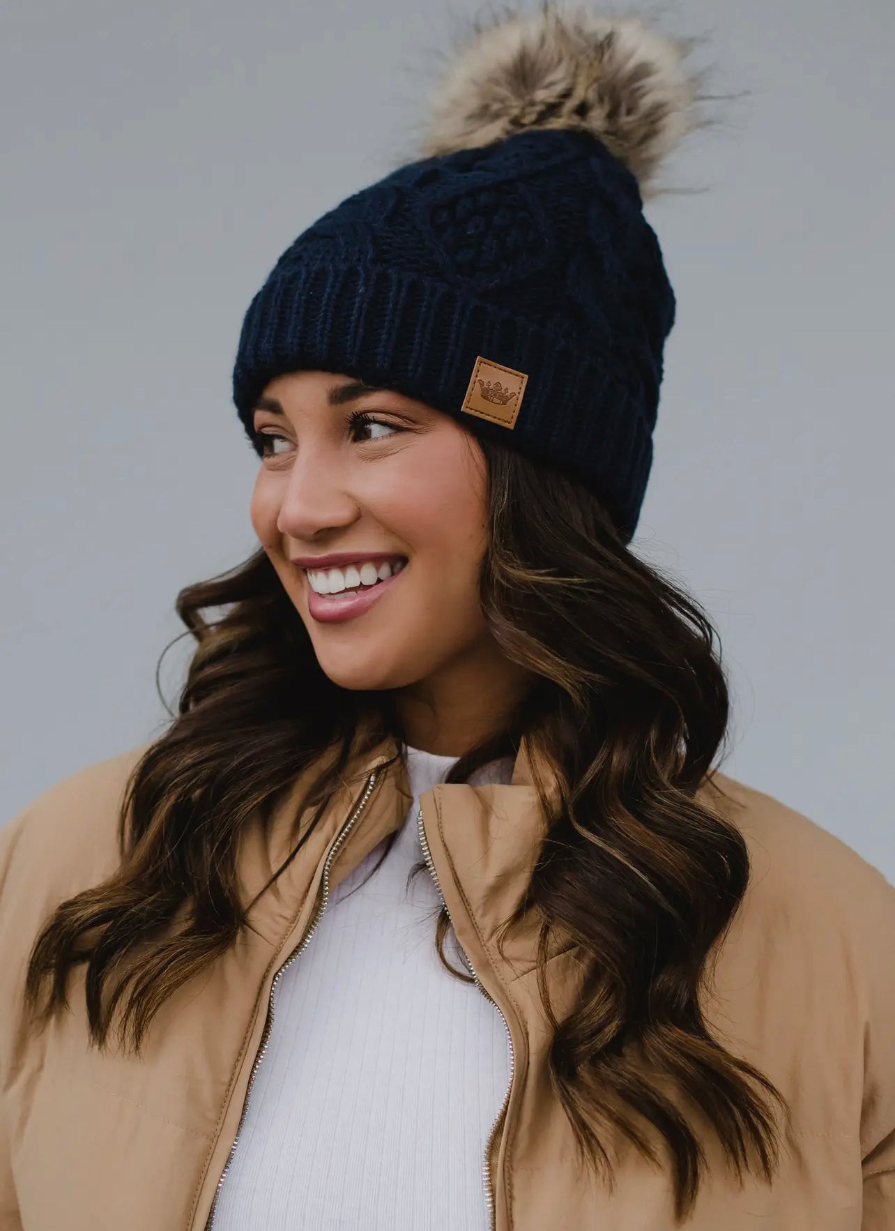 Cable Knit Pom Hat