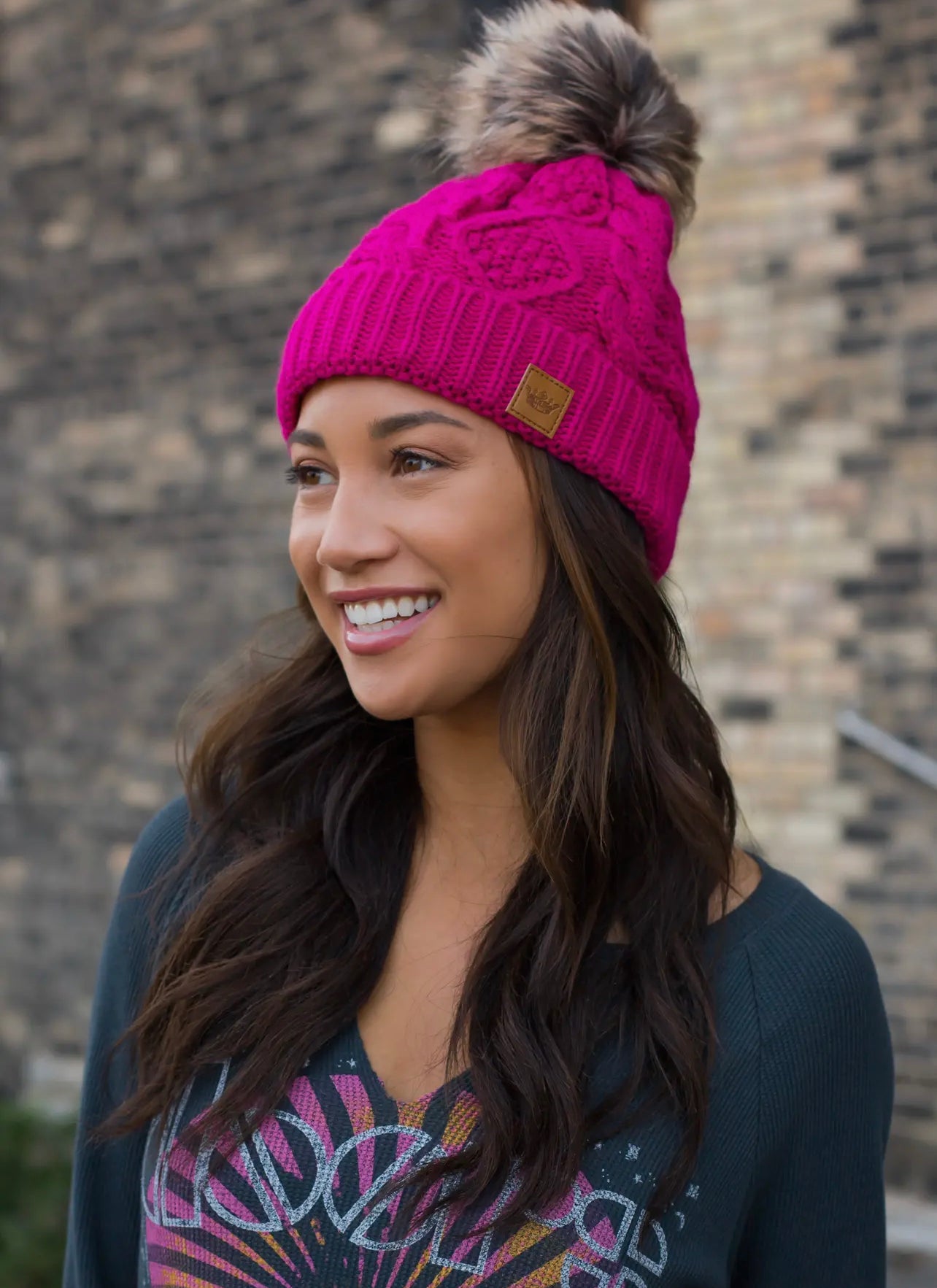 Cable Knit Pom Hat