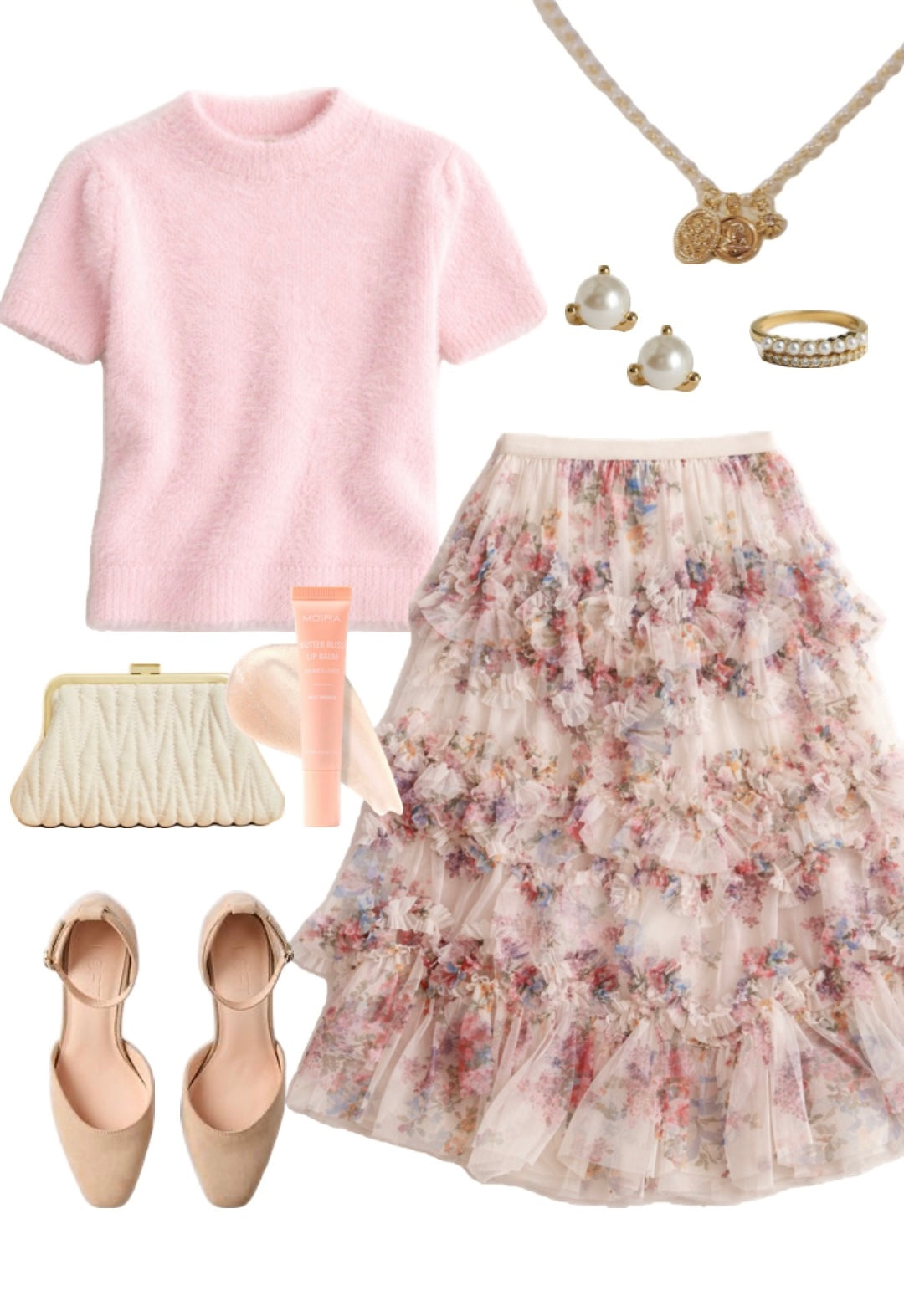 Blush Cloud Fuzzy Knit Tee