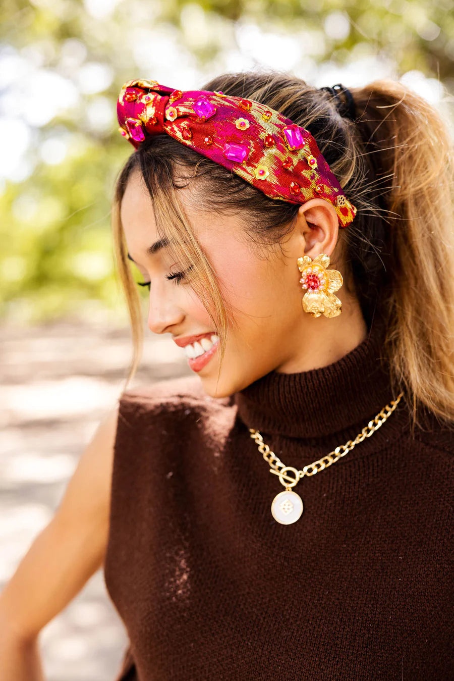 Red & Gold Brushstroke Headband
