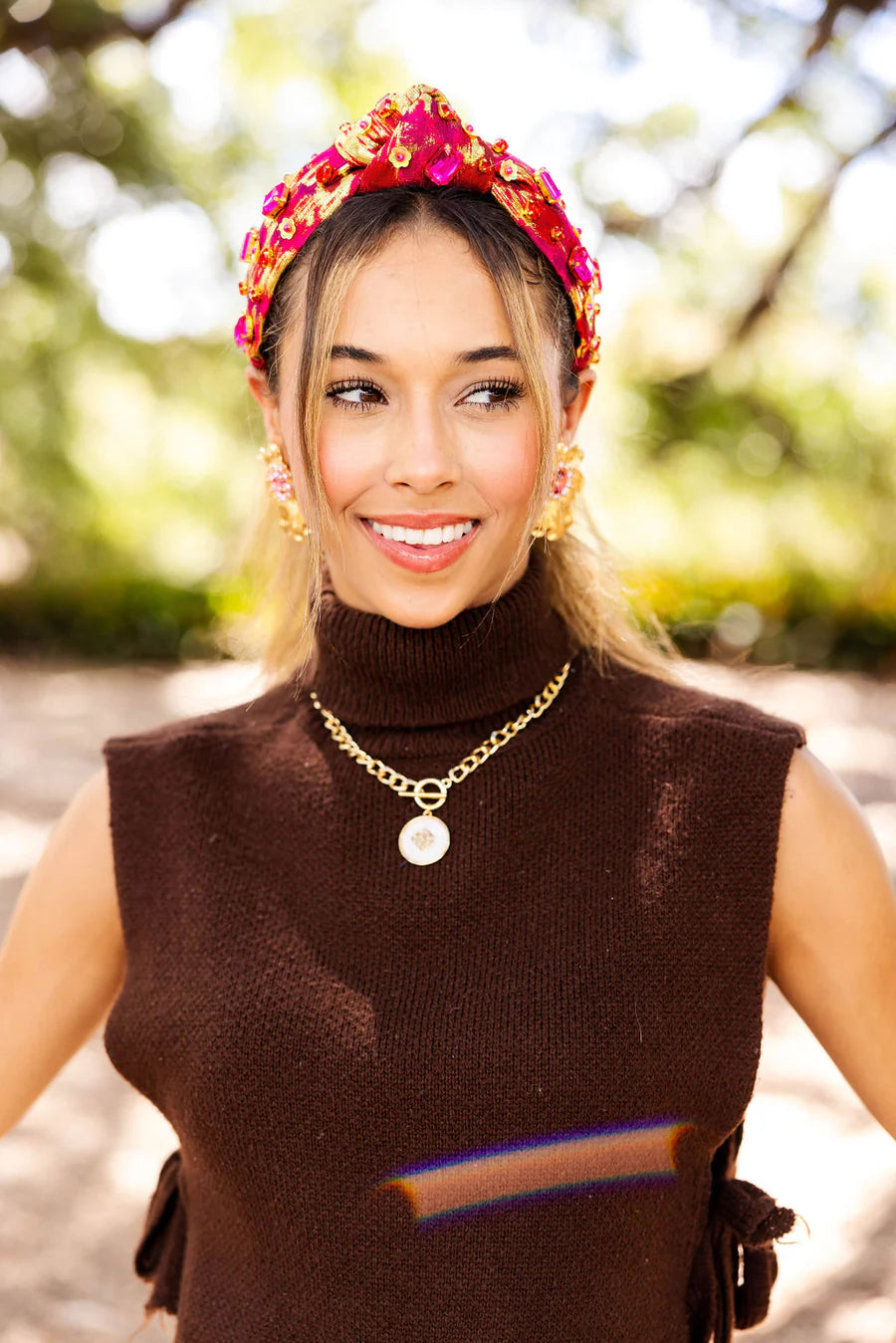 Red & Gold Brushstroke Headband