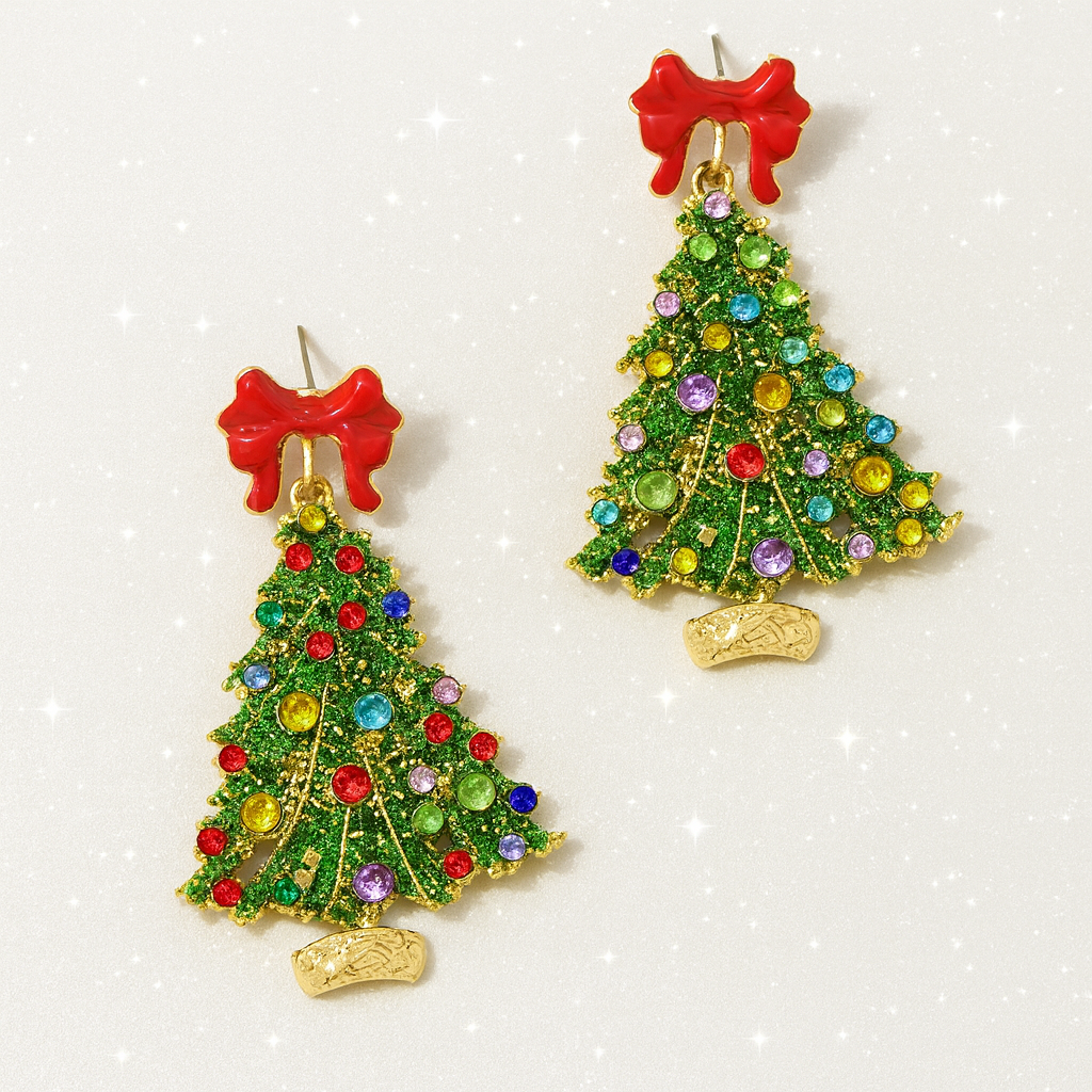 Holiday Sparkle Spruce Earrings
