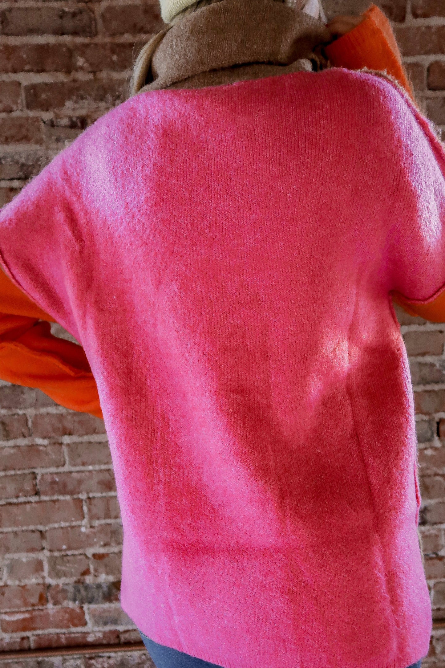 Color Block Turtleneck Sweater
