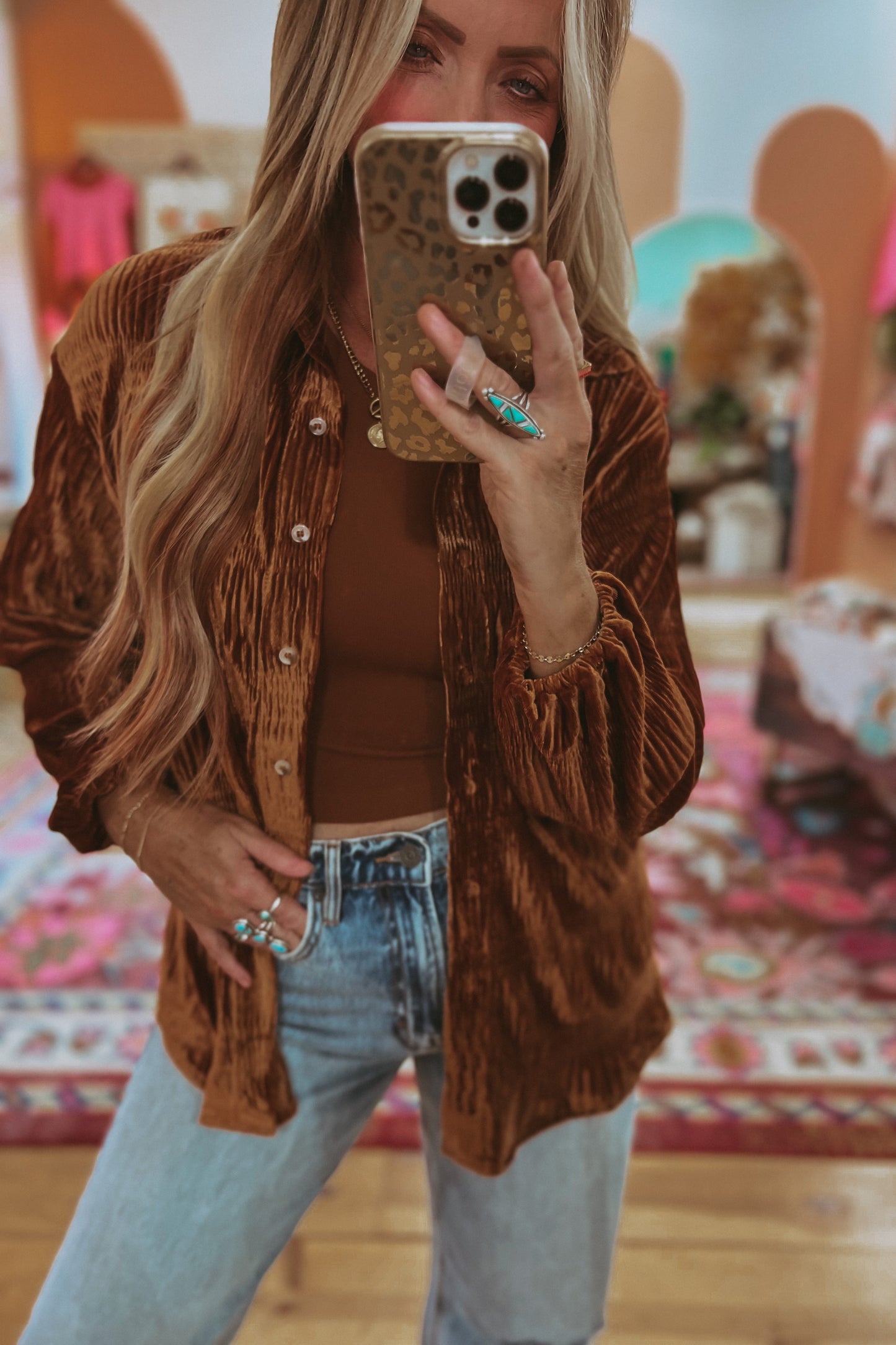 To The Moon Velvet Blouse