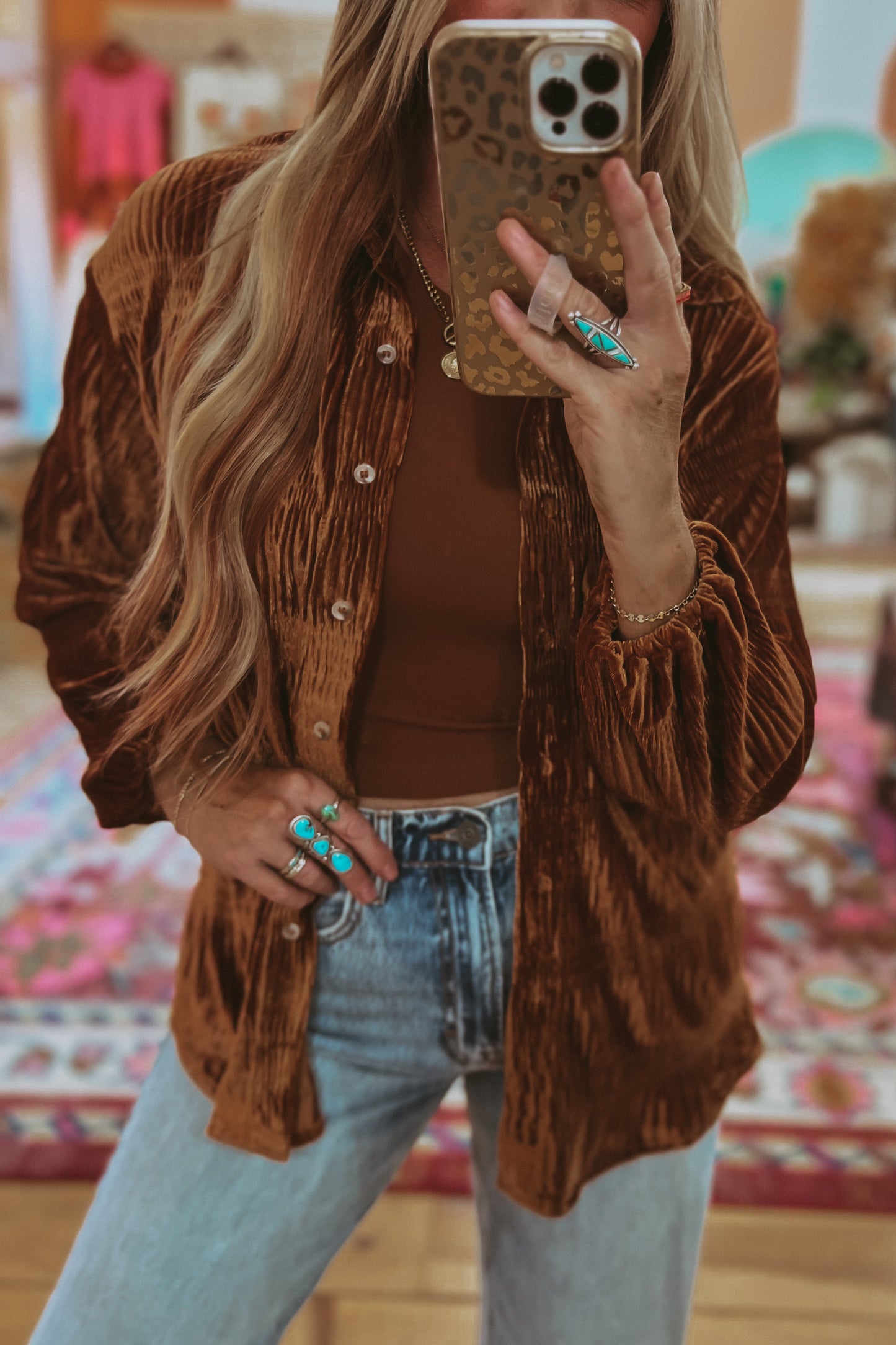 To The Moon Velvet Blouse