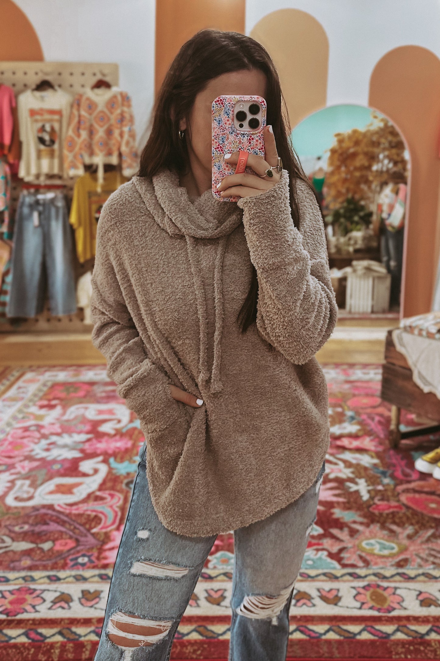 Plush Knit Turtleneck Pullover