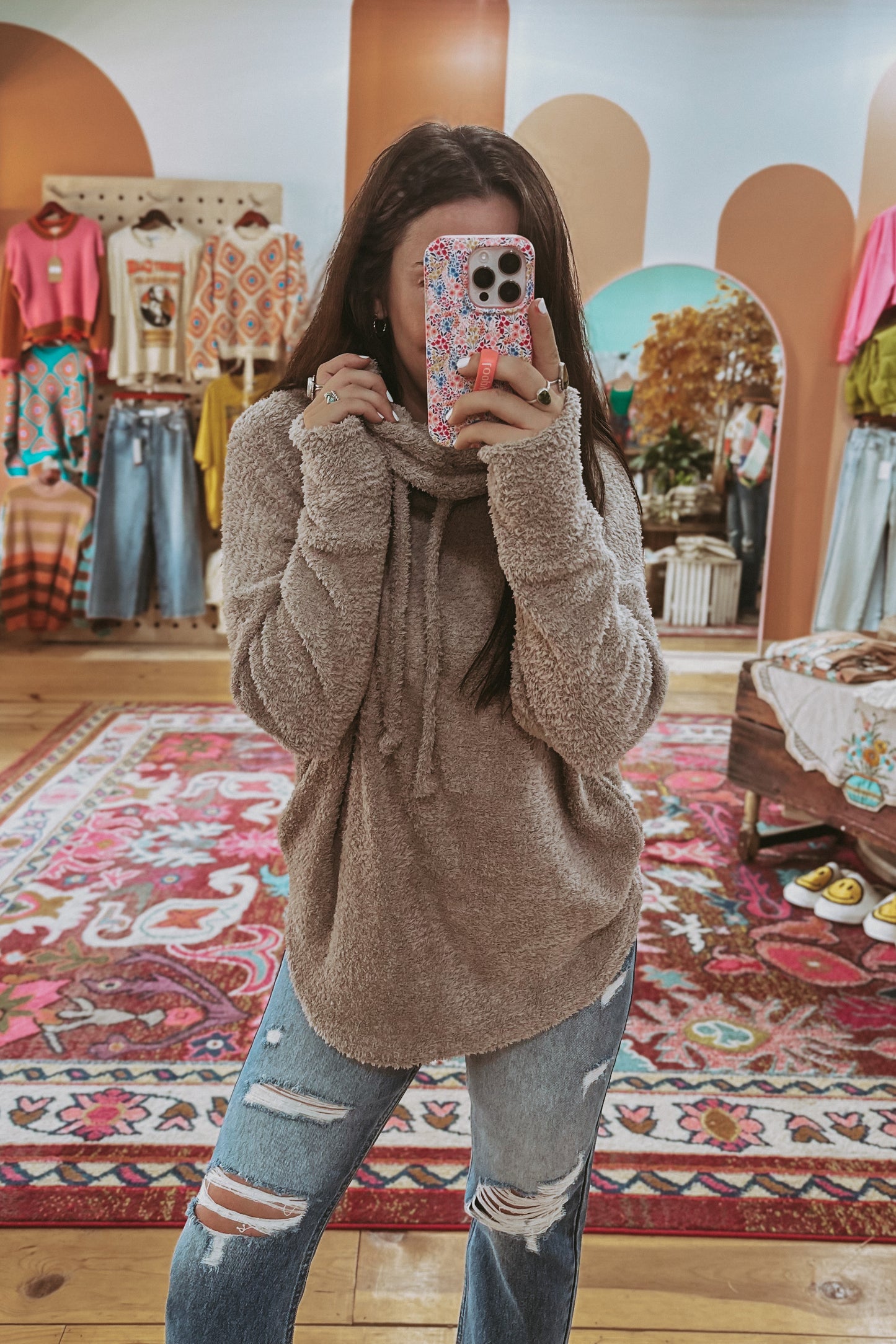 Plush Knit Turtleneck Pullover