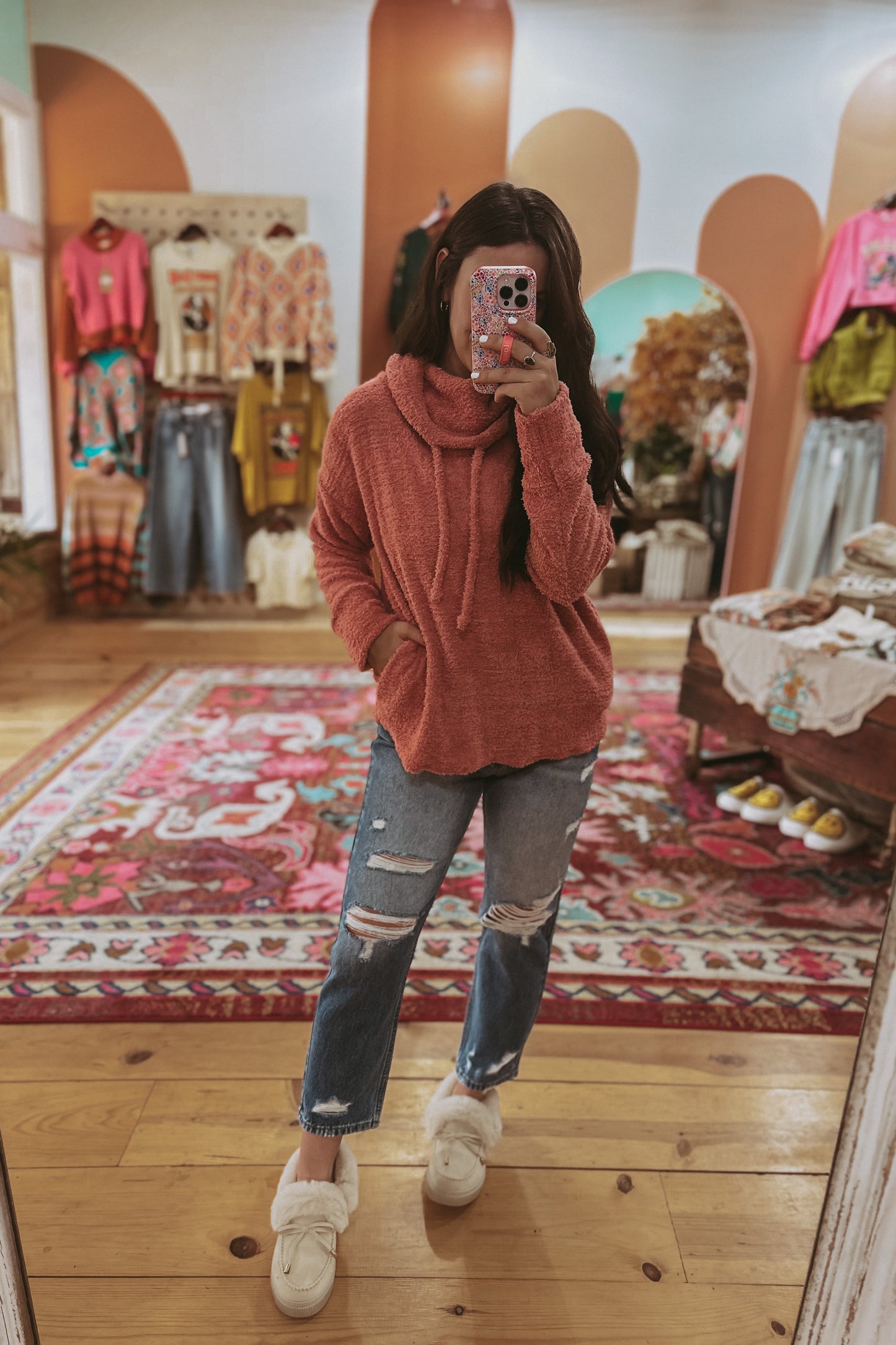 Plush Knit Turtleneck Pullover