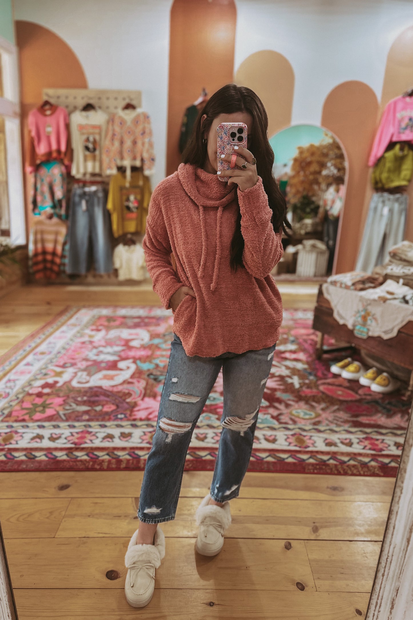 Plush Knit Turtleneck Pullover