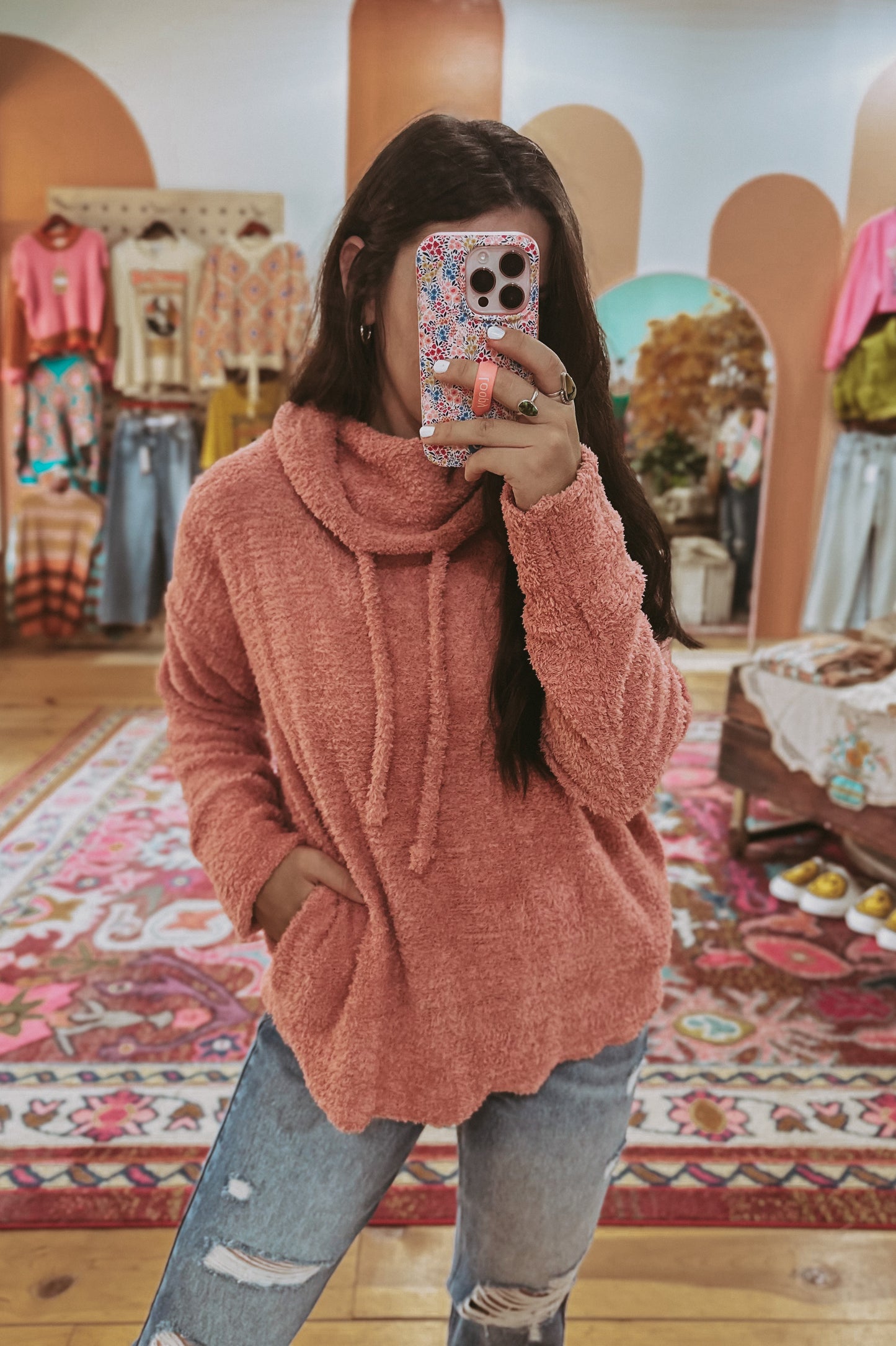 Plush Knit Turtleneck Pullover