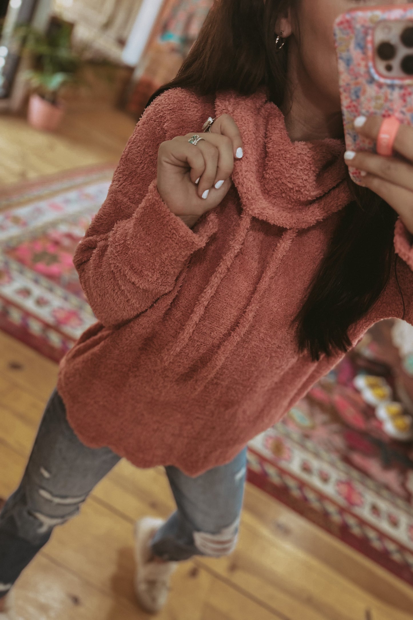Plush Knit Turtleneck Pullover