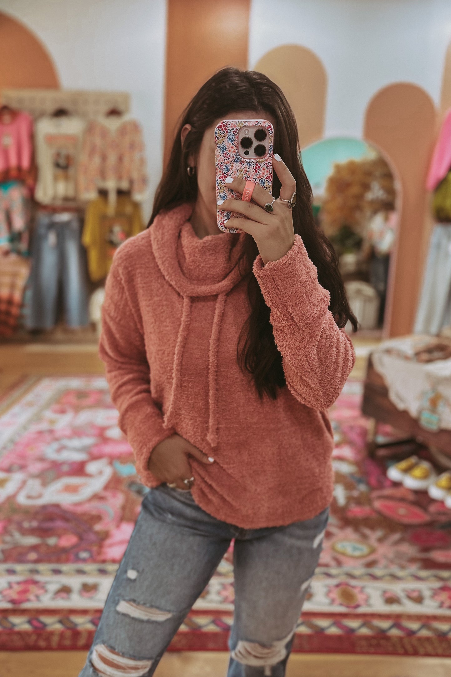 Plush Knit Turtleneck Pullover