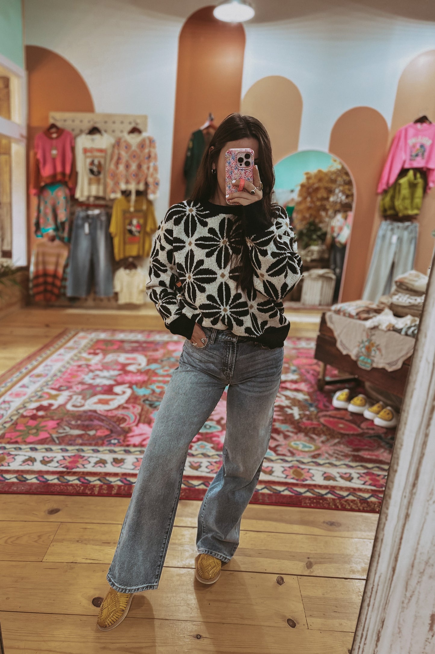 Nora Floral Knit Sweater