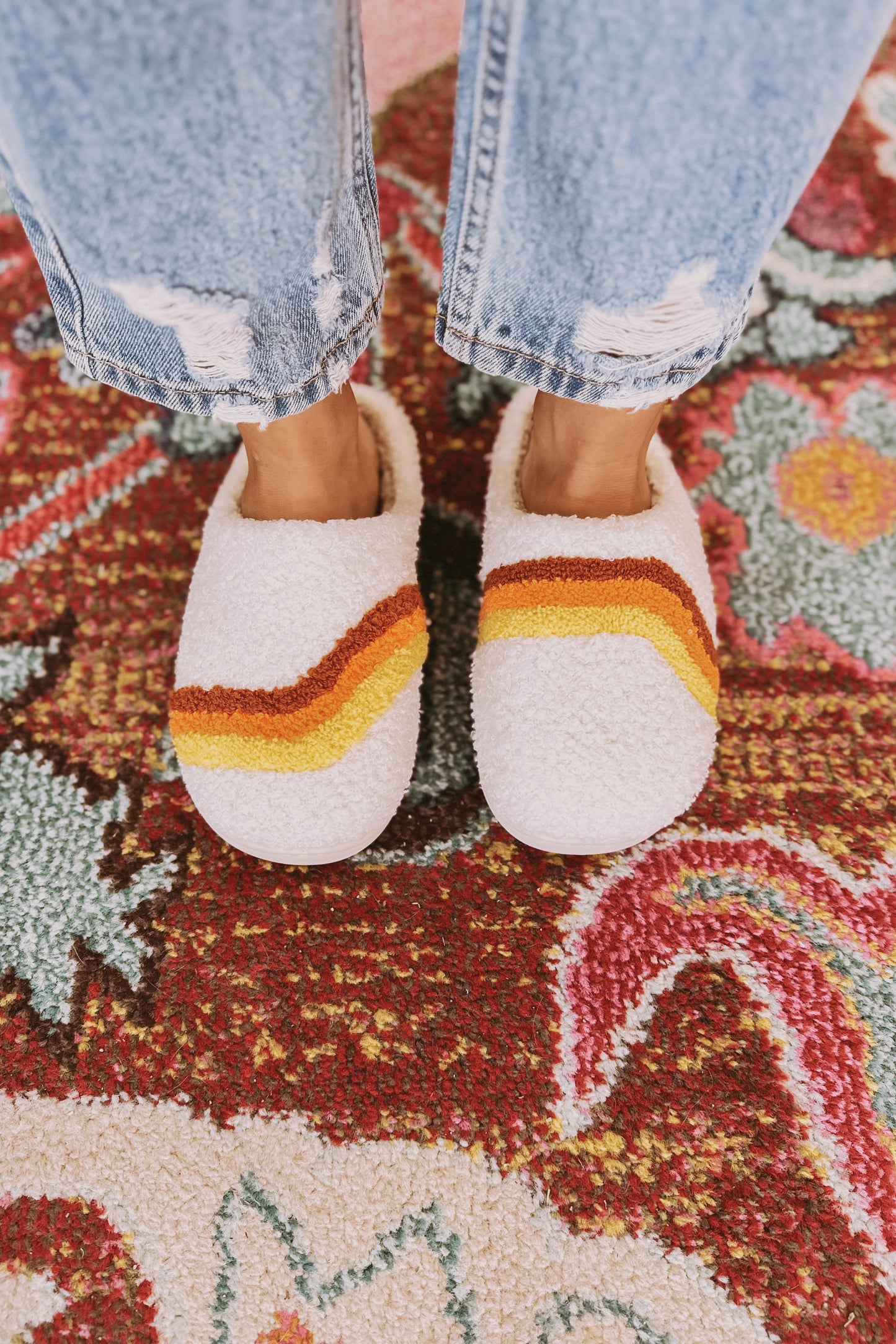 Retro Path Sherpa Slippers
