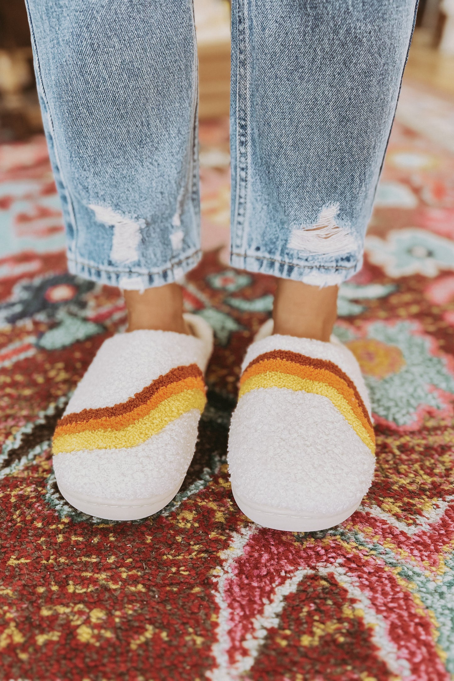 Retro Path Sherpa Slippers