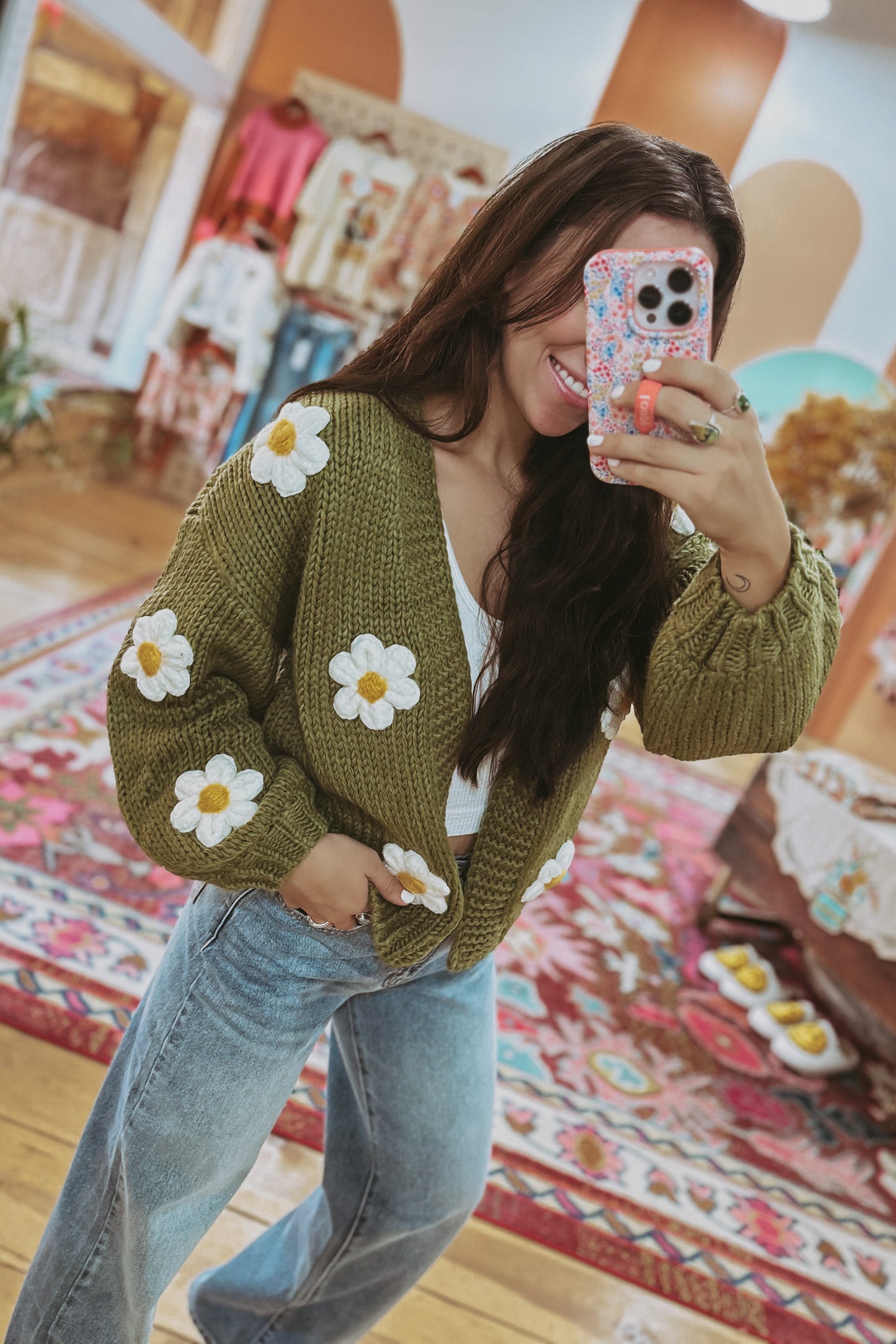 Floral Knit Cardigan
