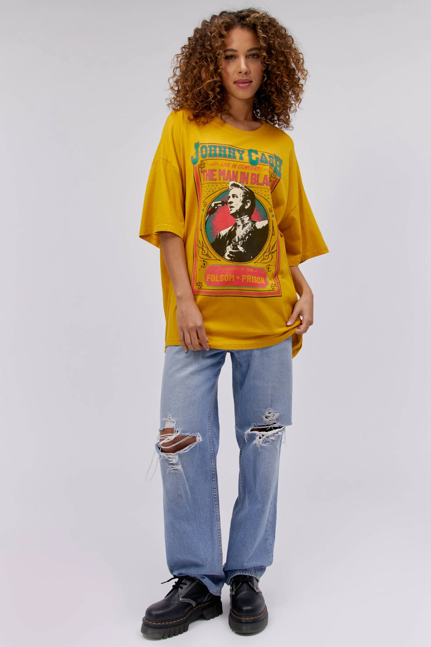 Johnny Cash Live in Concert Tee in Golden Haze