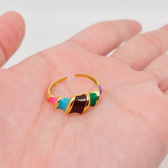 Birdie & Fern Vintage Inspired Adjustable Enamel Ring