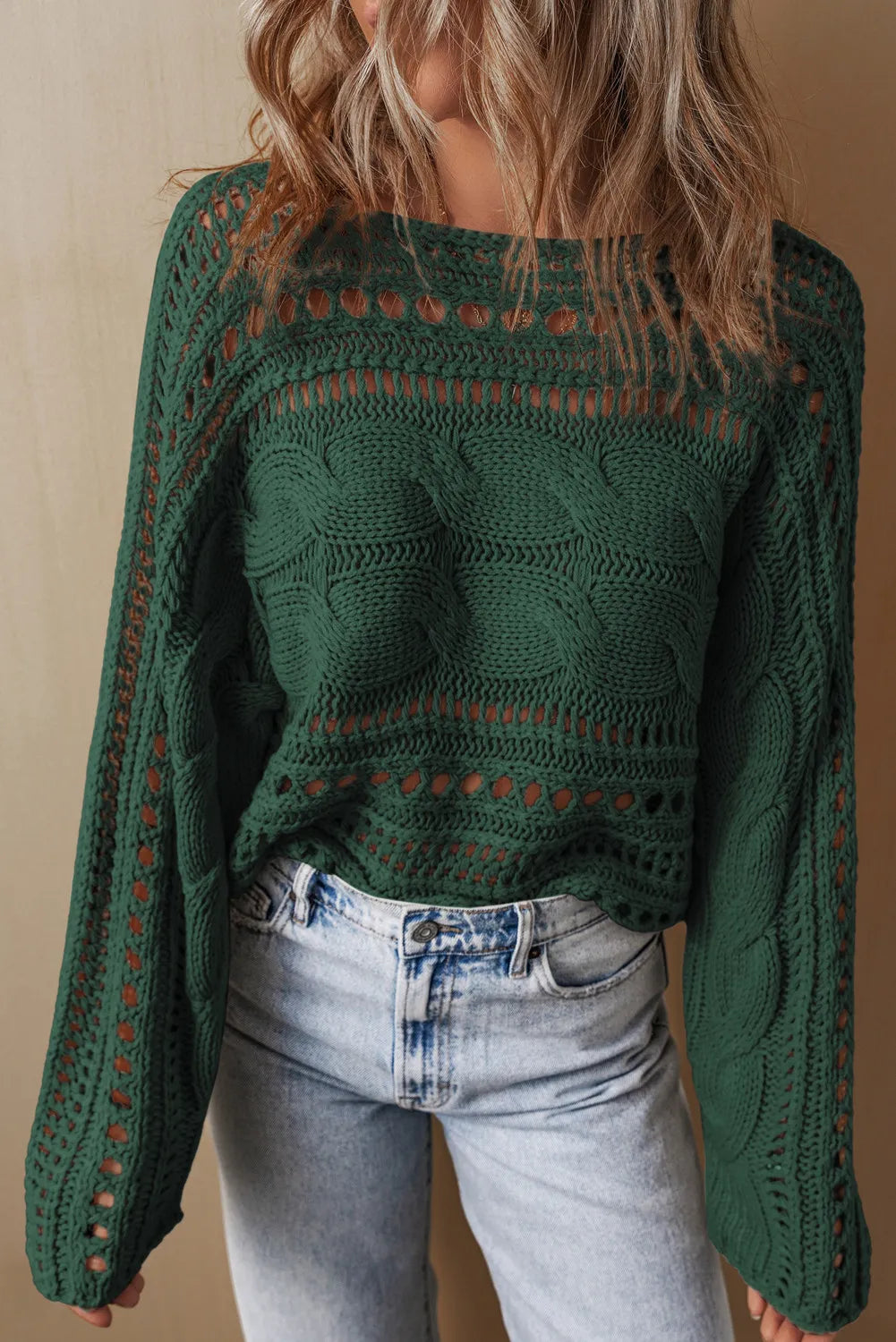 Coffee Run Cable Knit Sweater