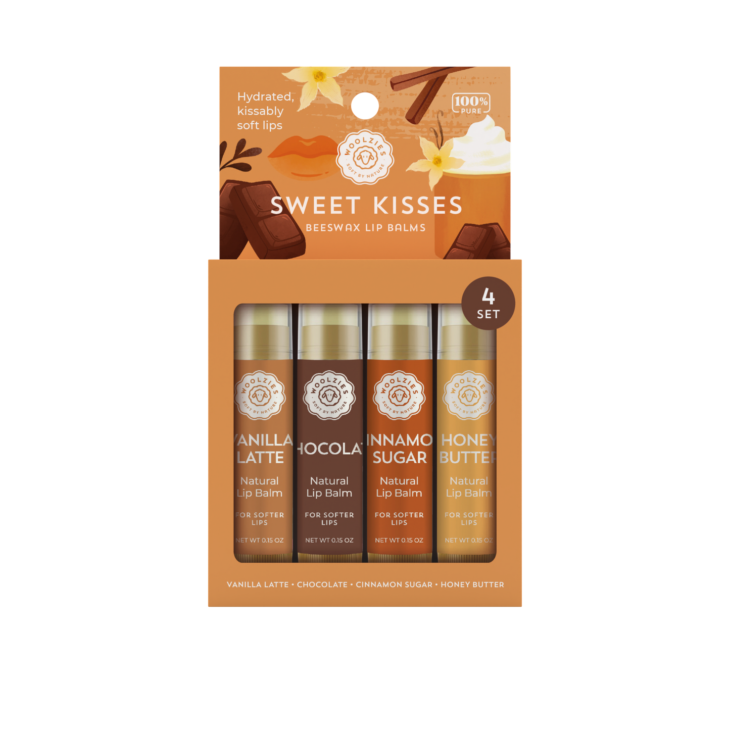 Woolzies - Sweet Kisses Lip Balm Set Of 4