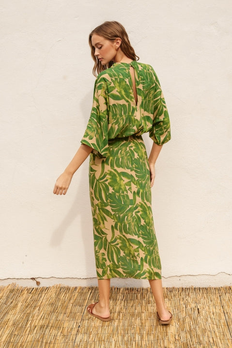 Palmyra Palm Kimono Dress