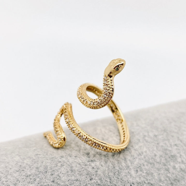 Birdie & Fern Gem Snake Ring