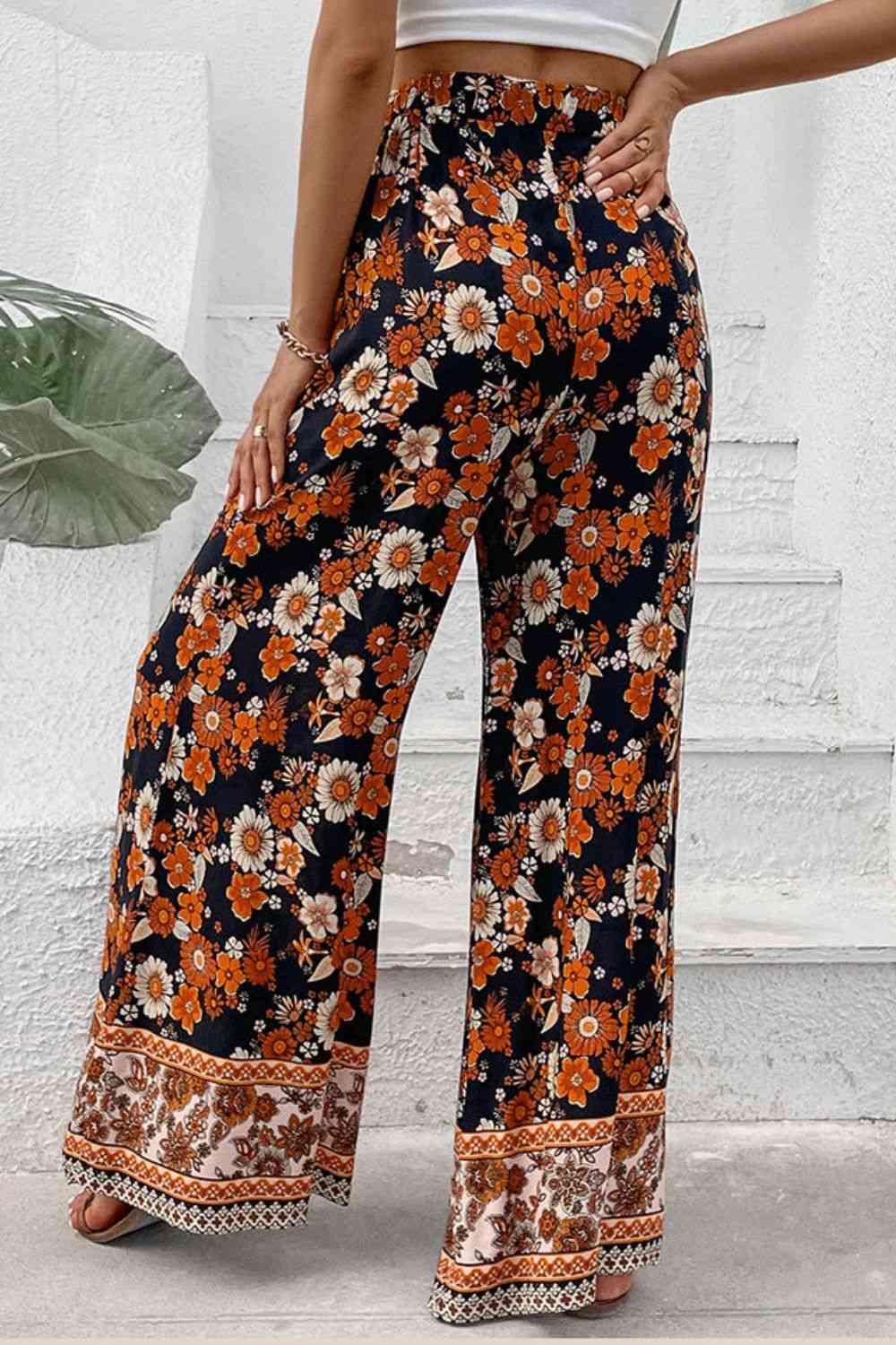 Loretta Wide Leg Floral Print Pants