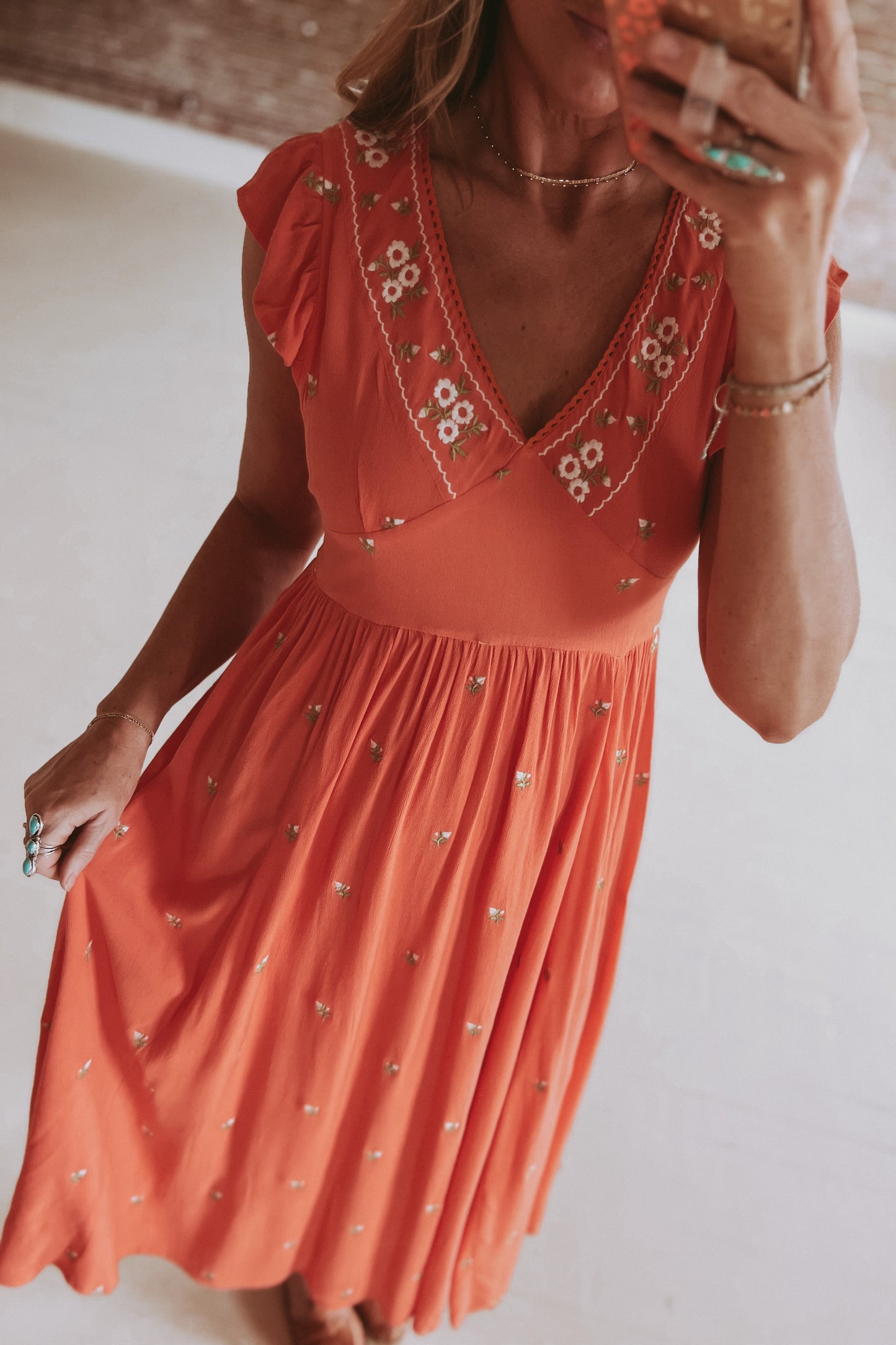 The Coraline Embroidered Midi Dress