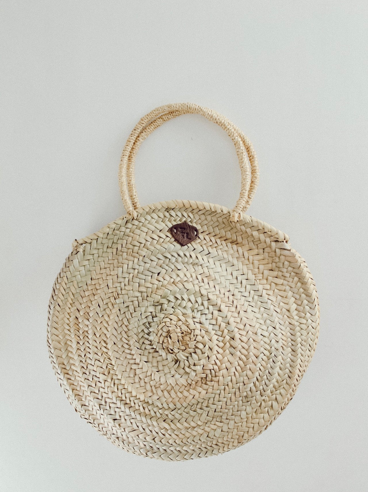 Round Palm Leaf Beach Tote