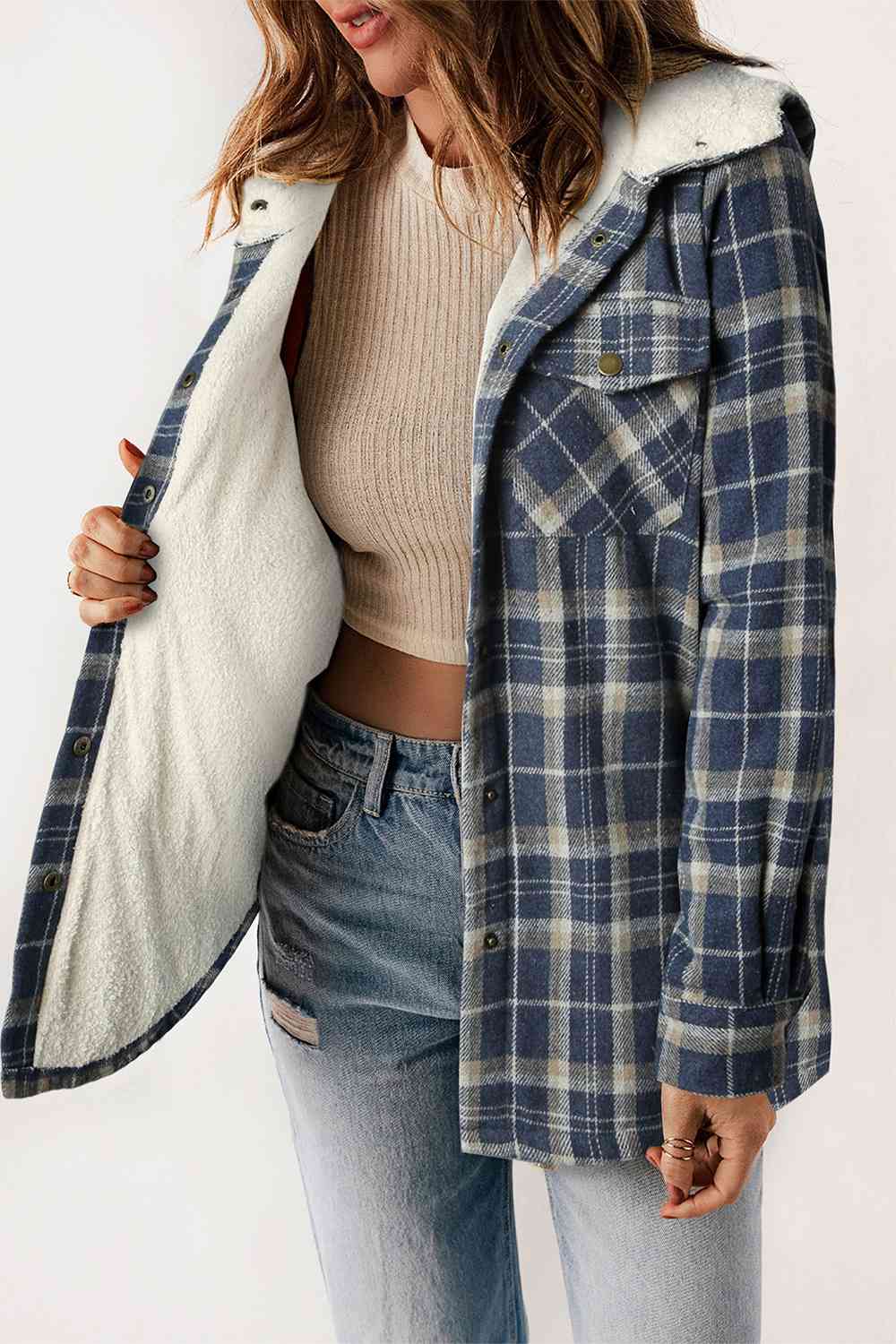 Fallin' Fur Lined Plaid Jacket