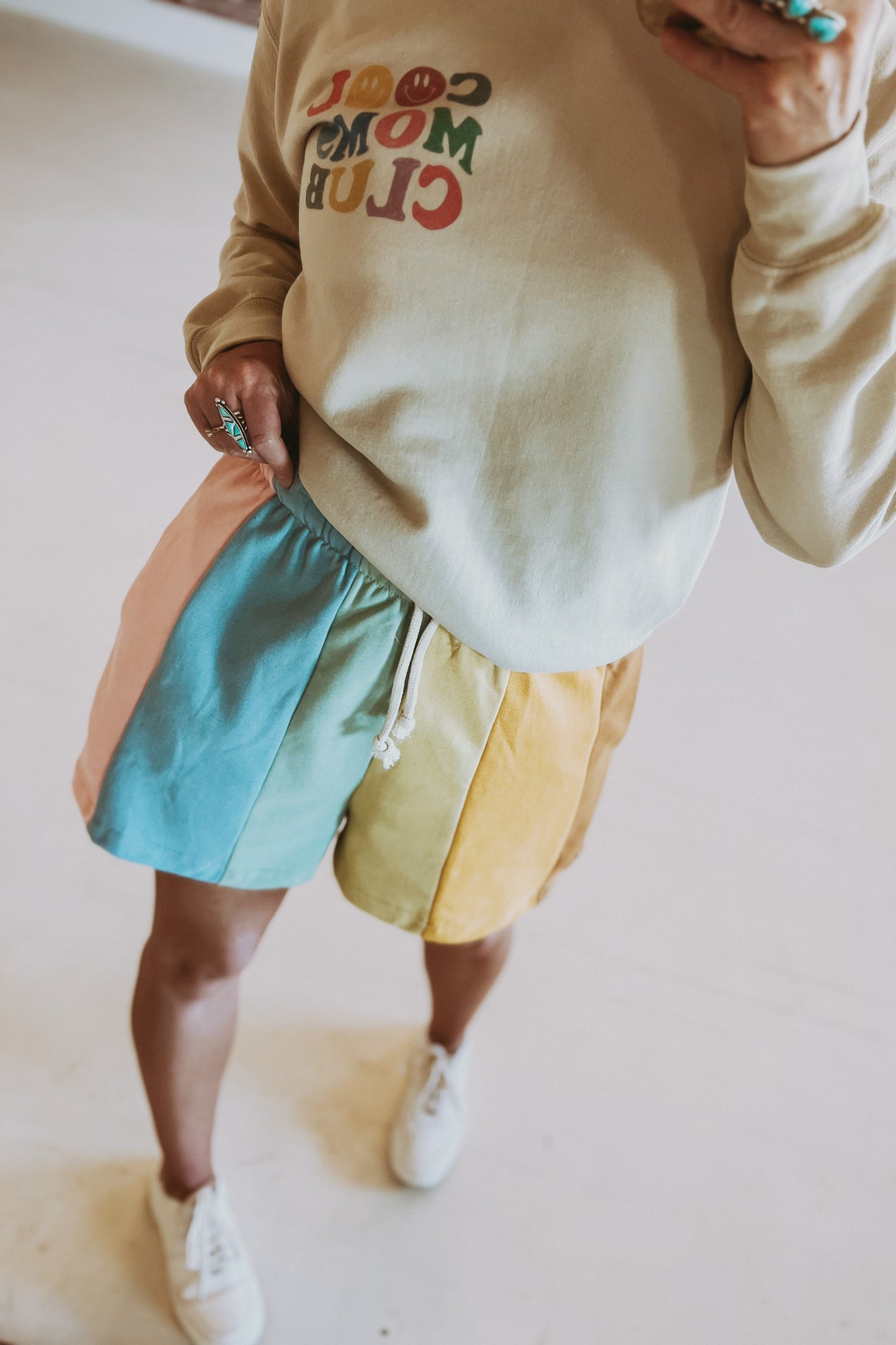 Rainbow Color-Block Shorts