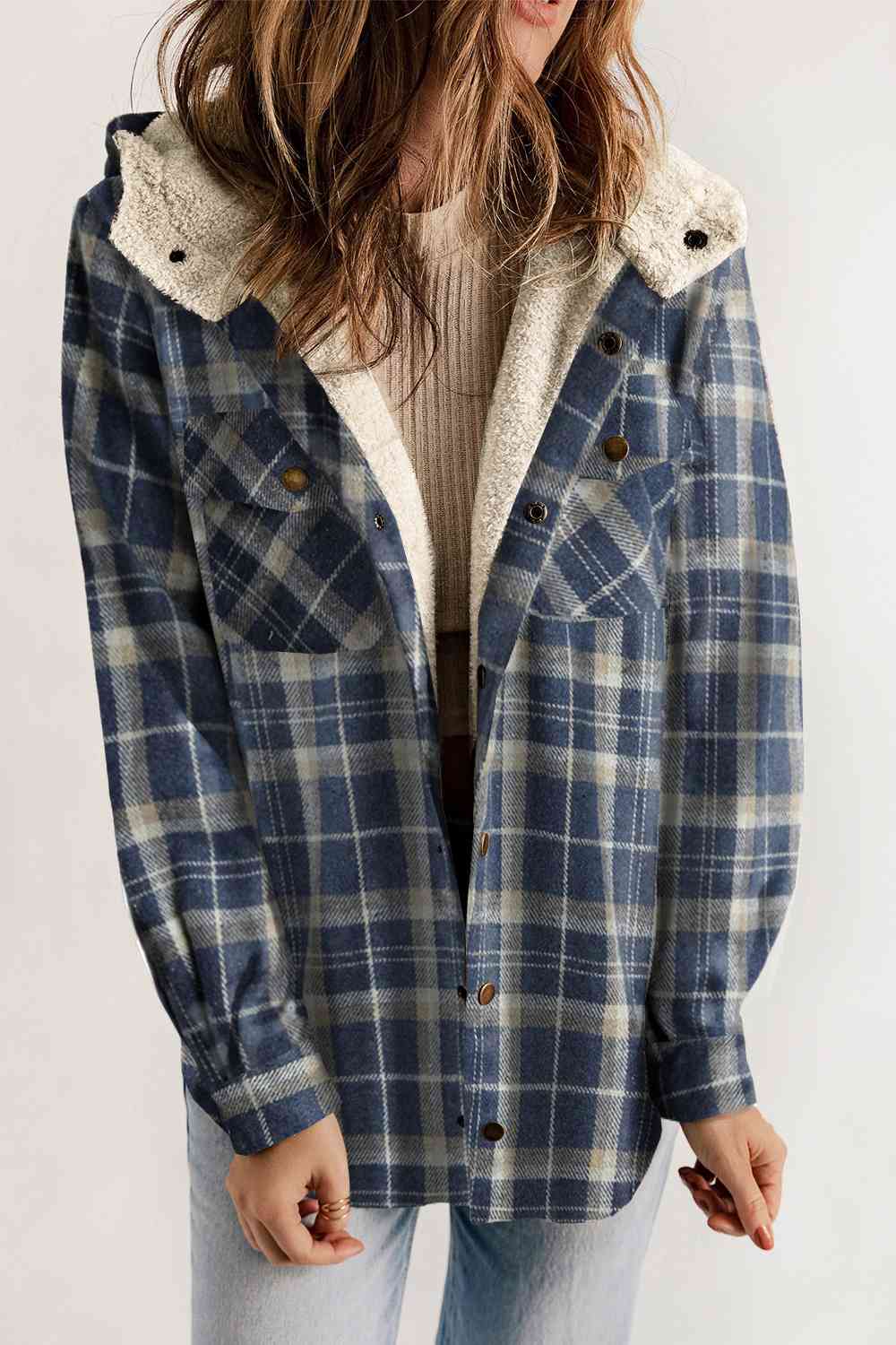 Fallin' Fur Lined Plaid Jacket
