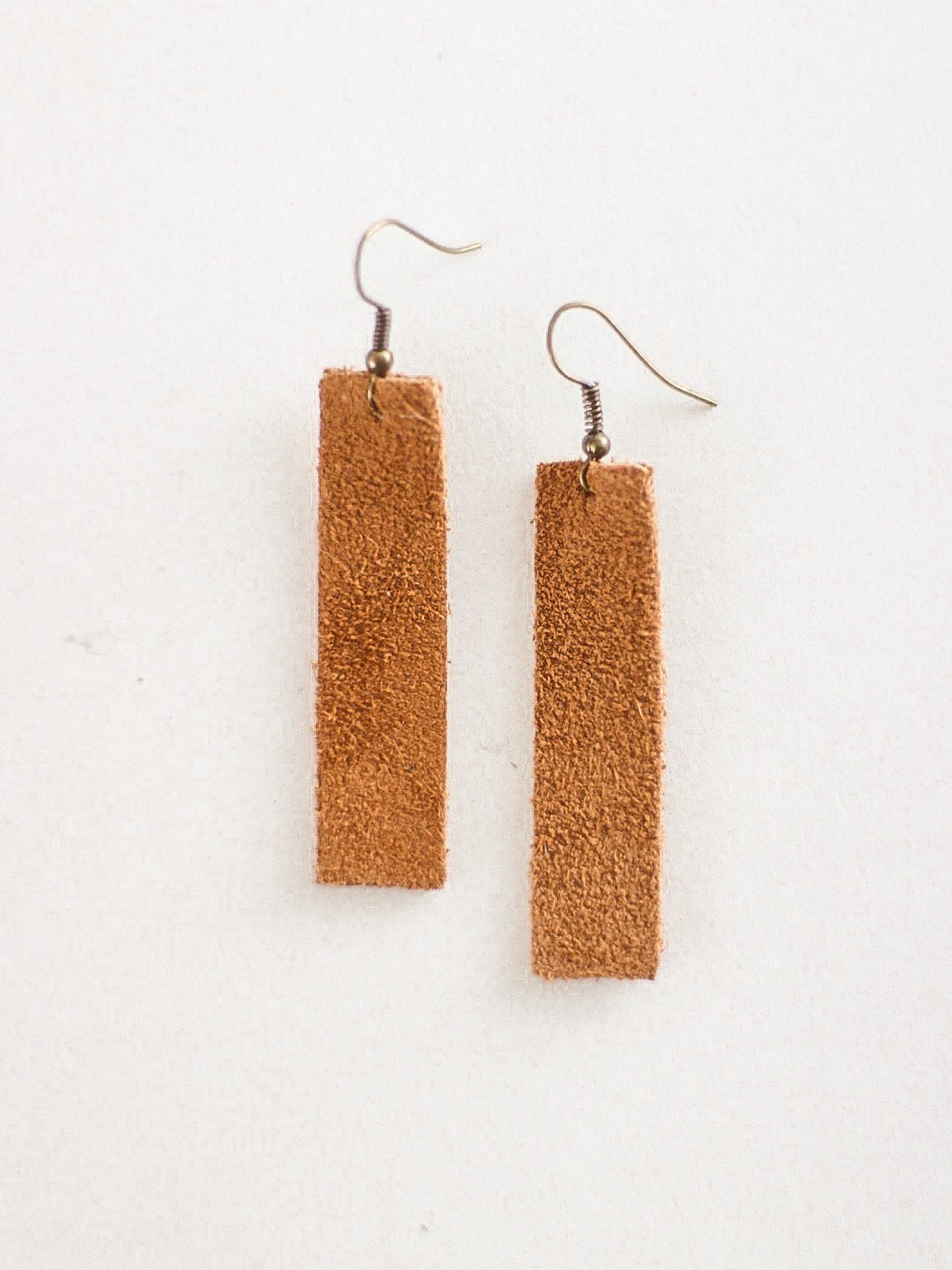 Jones & Lake Leather Drop Bar Earrings