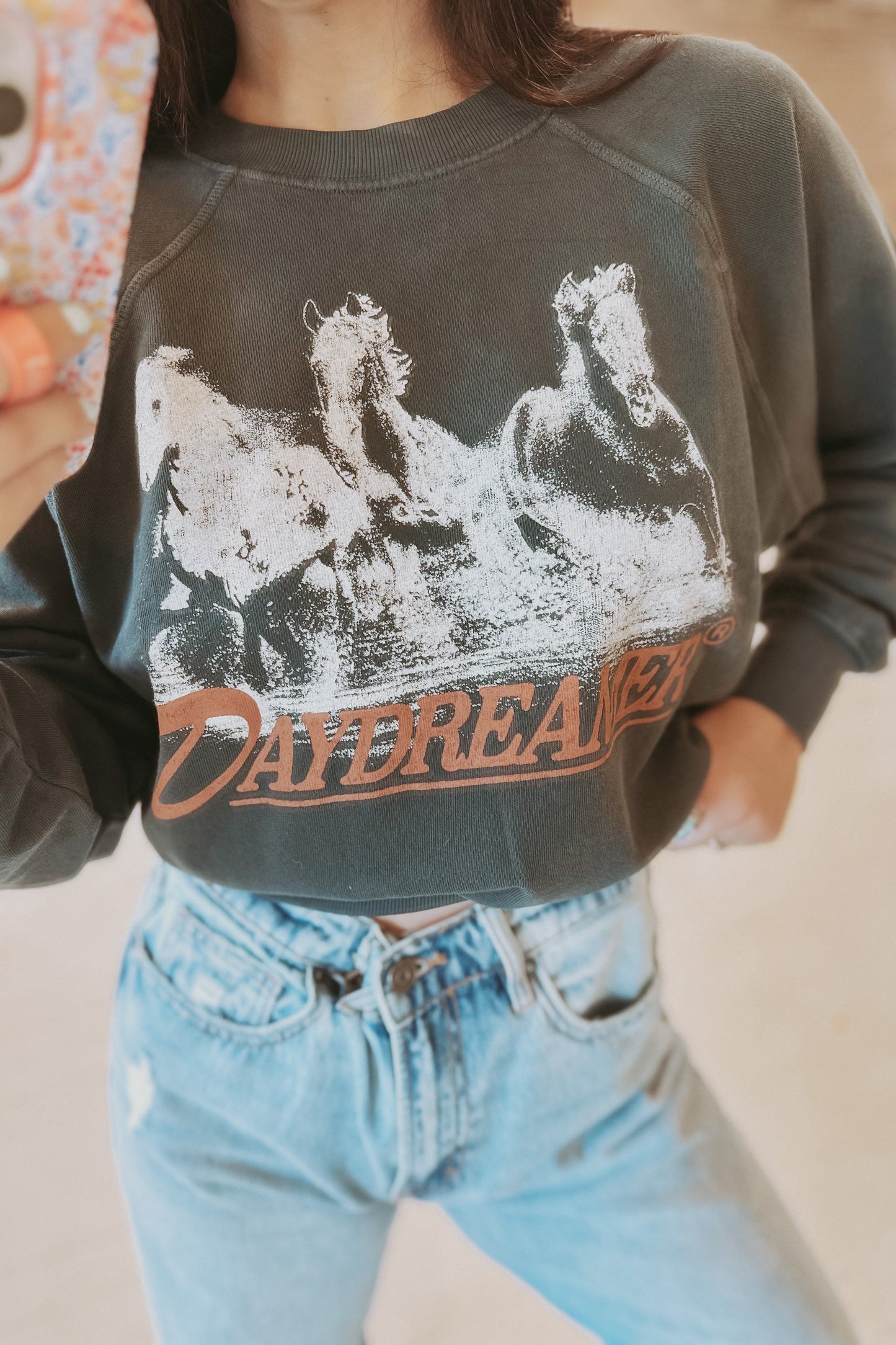 Daydreamer Wild Horses Raglan Sweatshirt