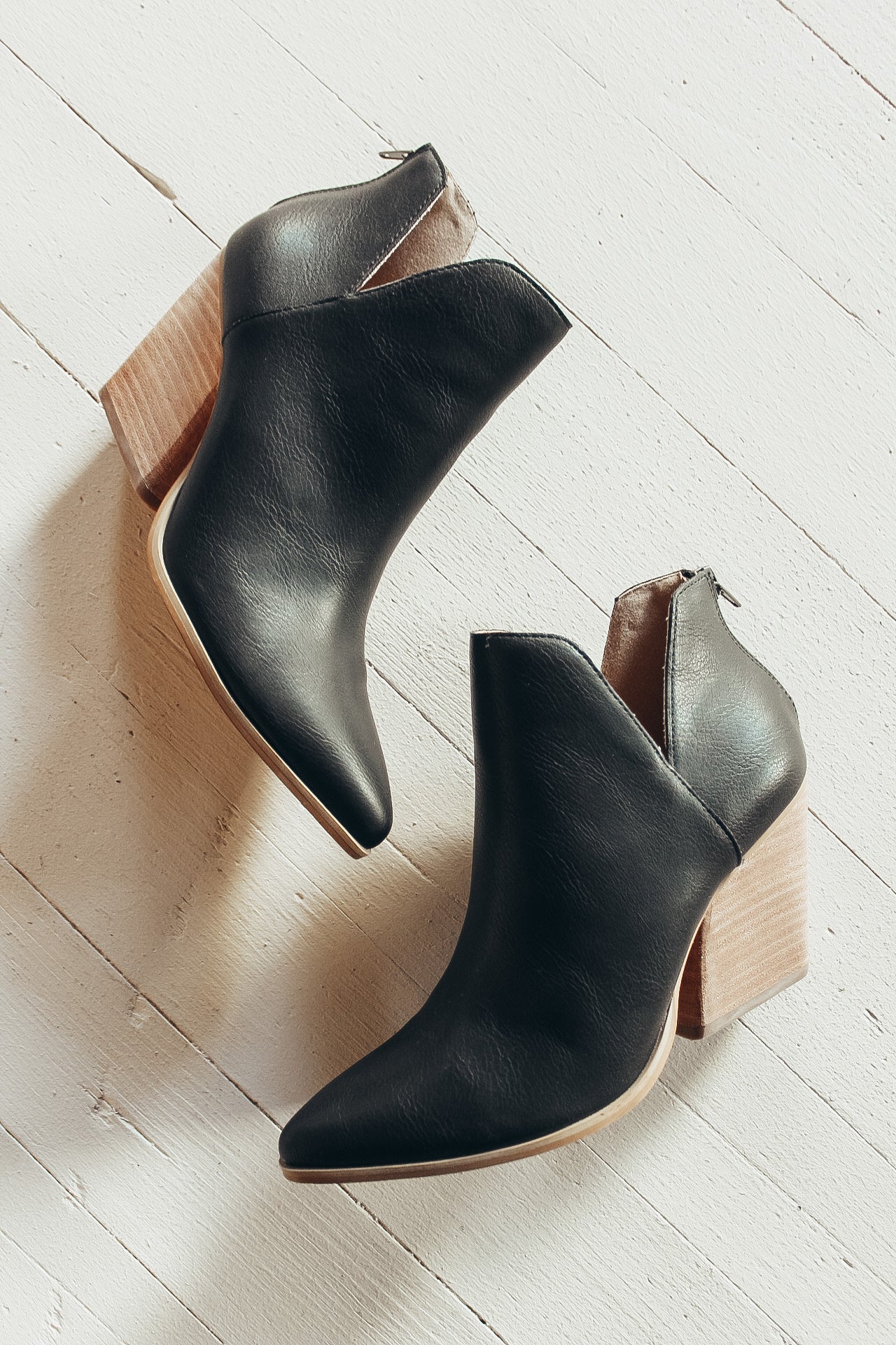 Black booties.