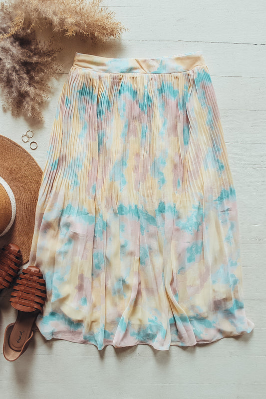 Mini Pleats Watercolor Skirt