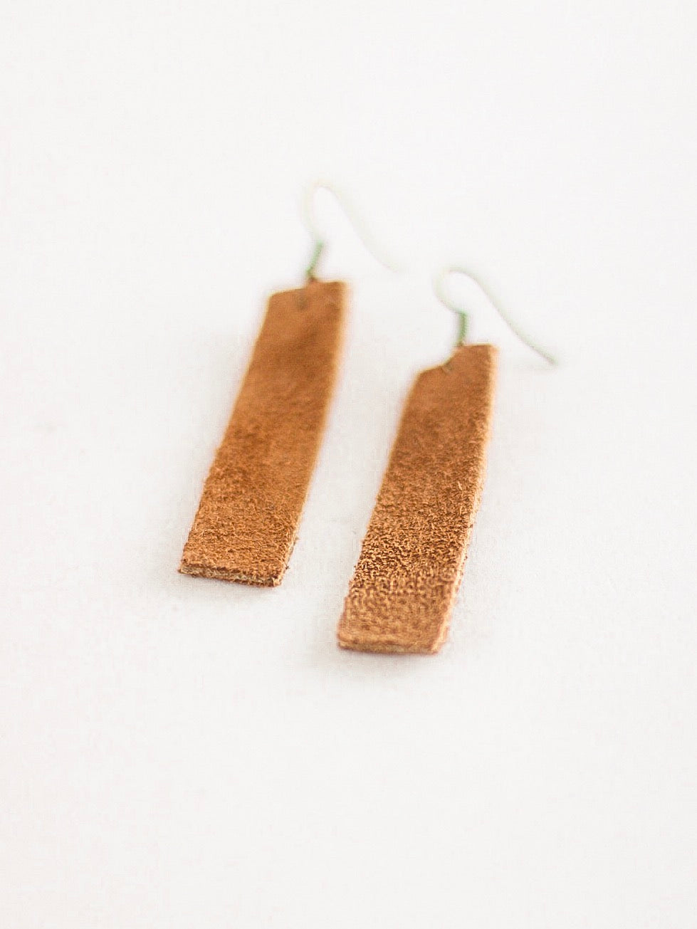 Jones & Lake Leather Drop Bar Earrings