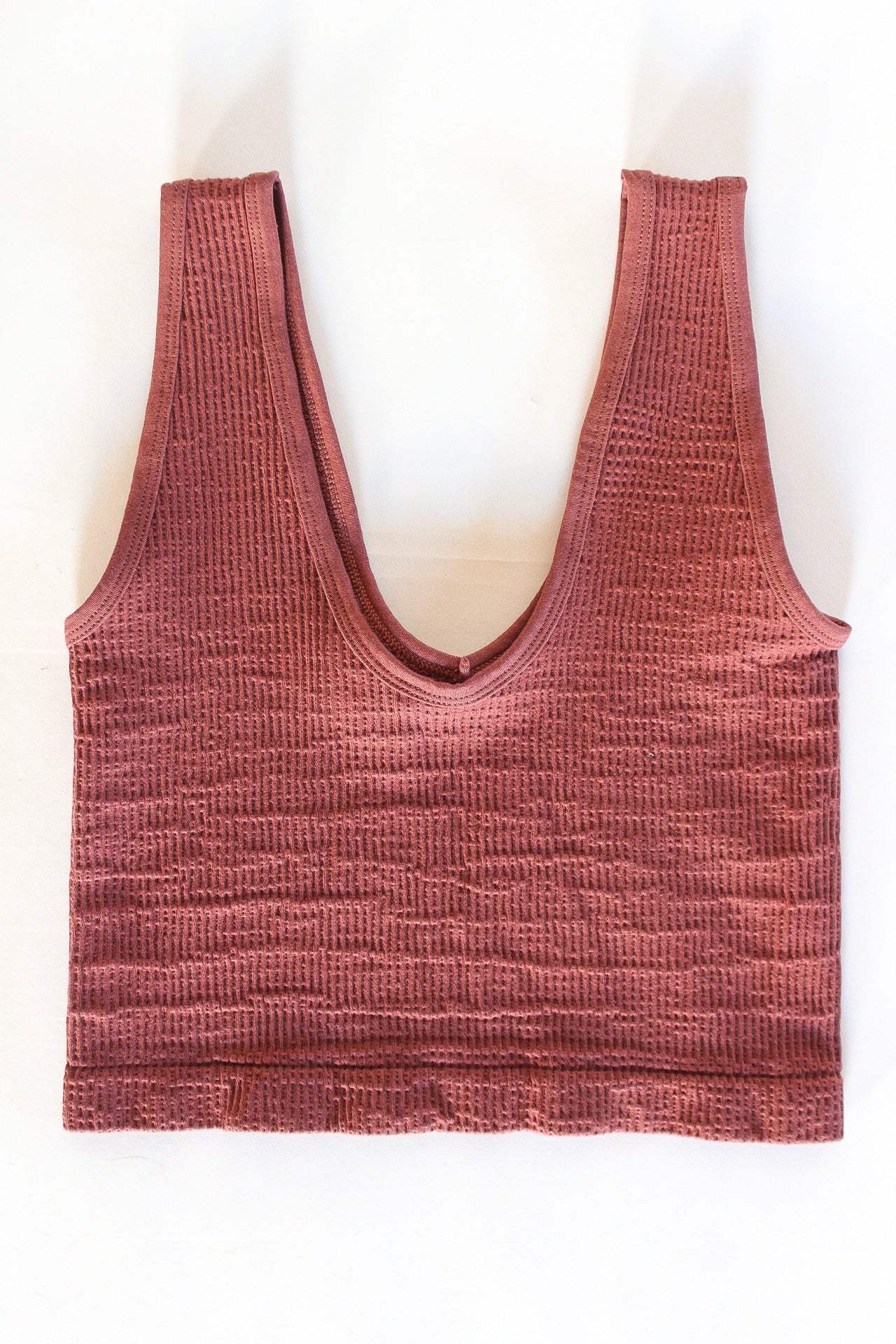 Waffle Ribbed Cropped Cami
