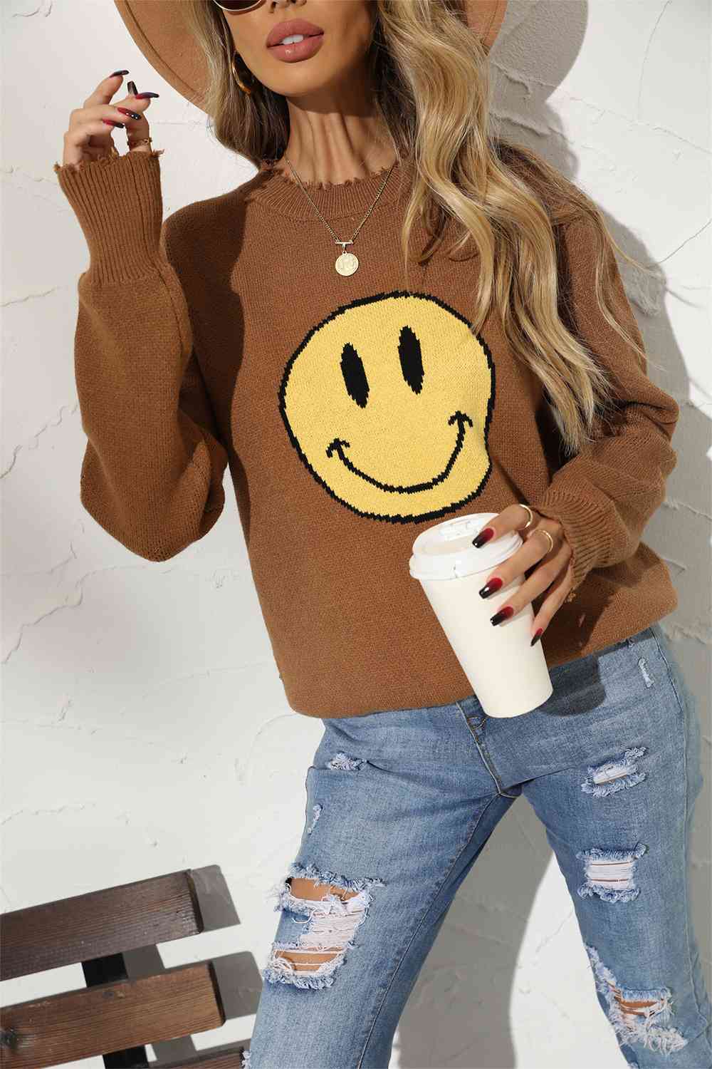 Smily Face Graphic Sweater