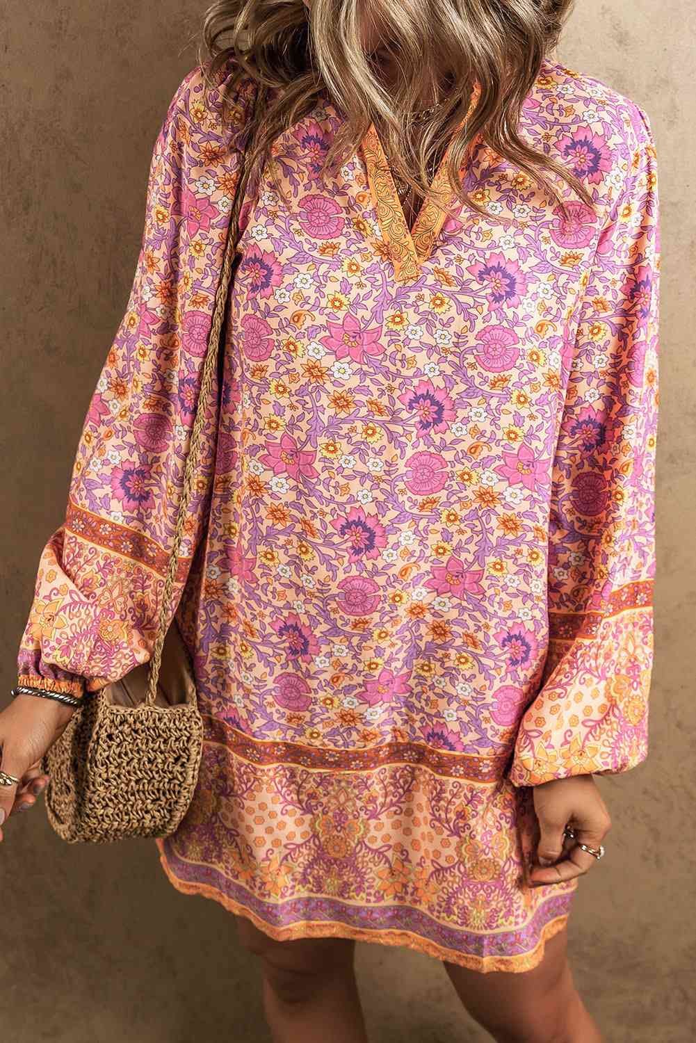 Boho Love Long Sleeve Mini Dress
