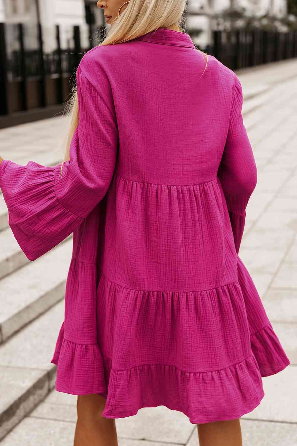 Tiered Smock Shirt Dress