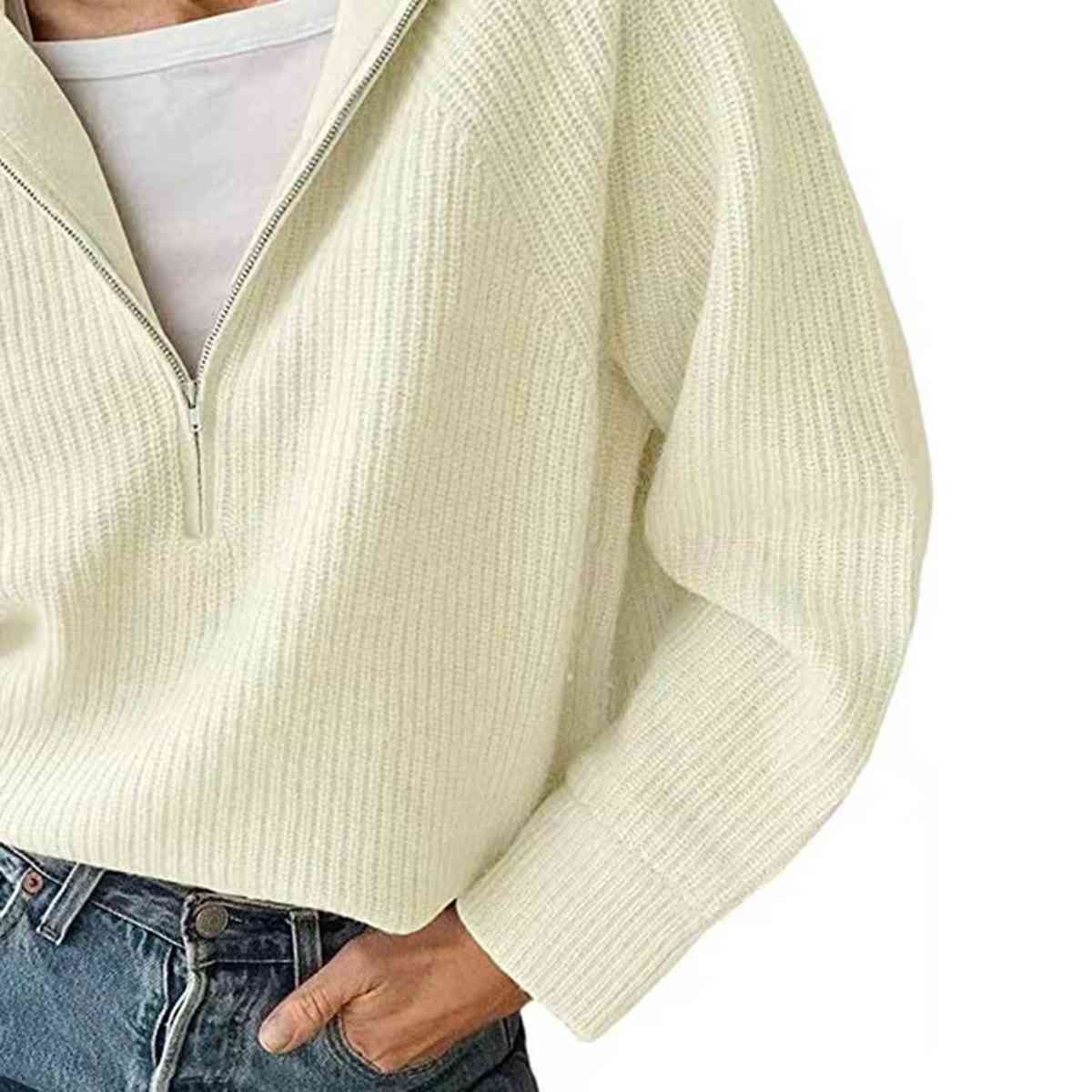 Molly HaIf Zip Knit Top