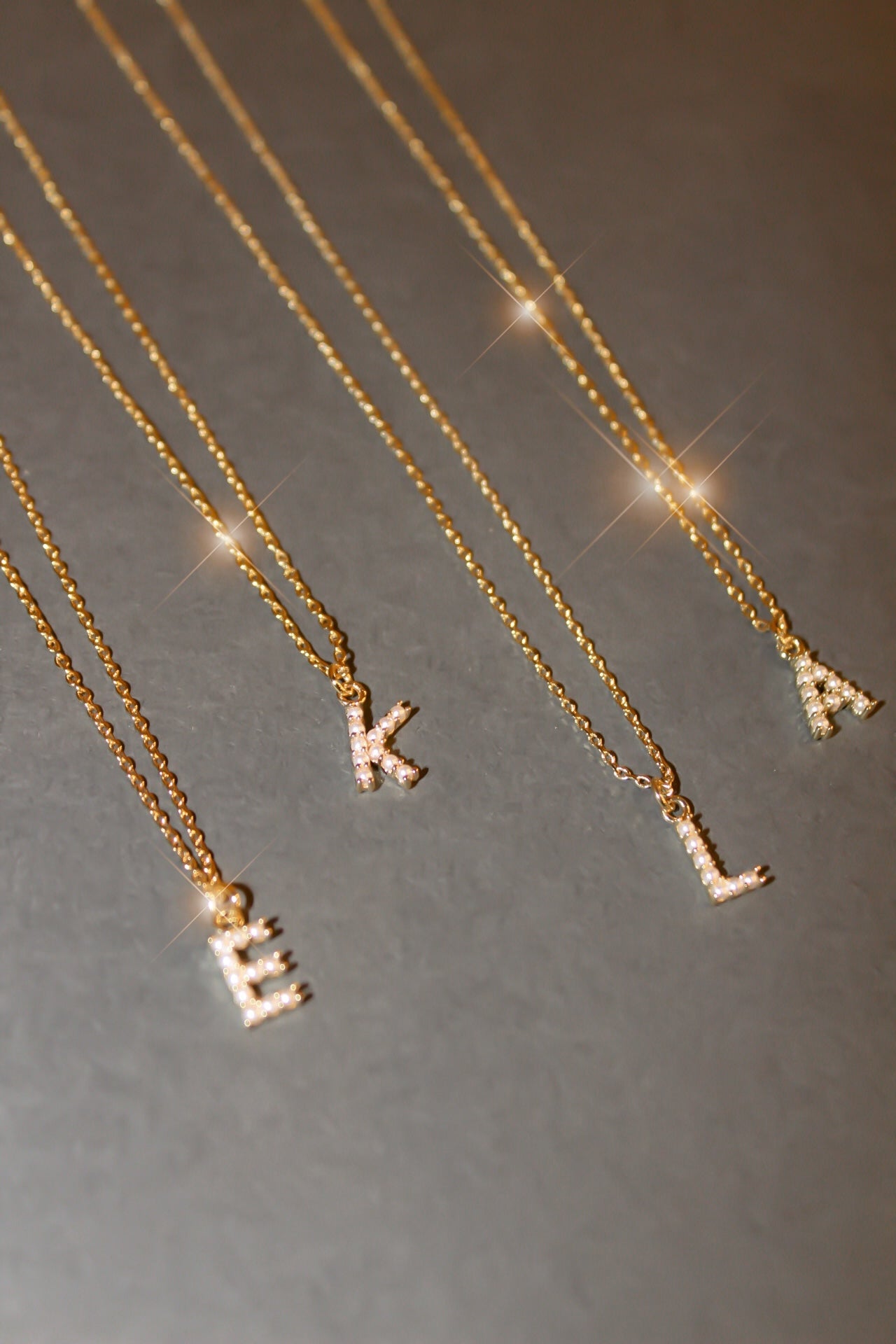 Dainty Love Pearl Initial Necklace
