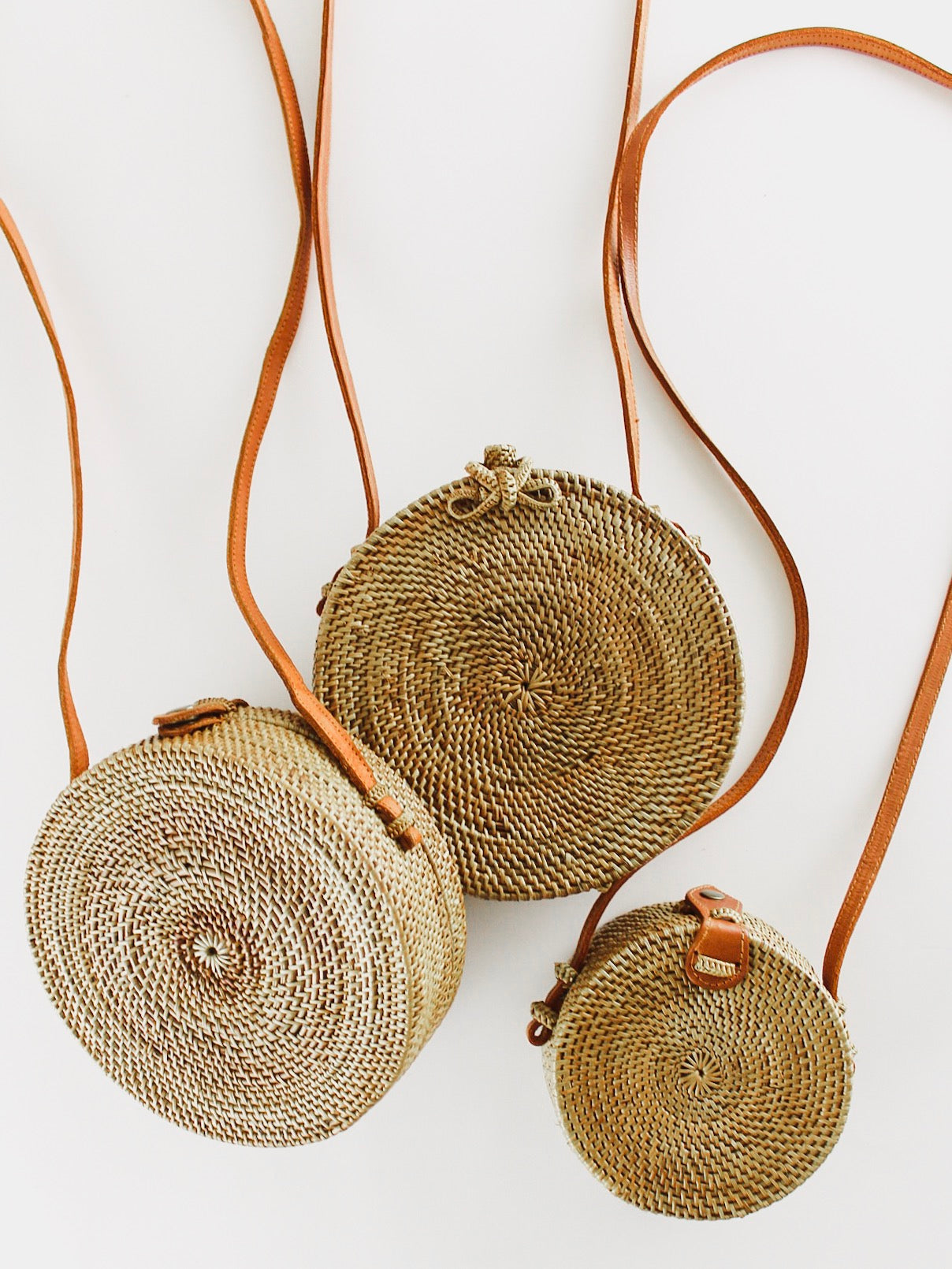 Round Woven Basket Bags