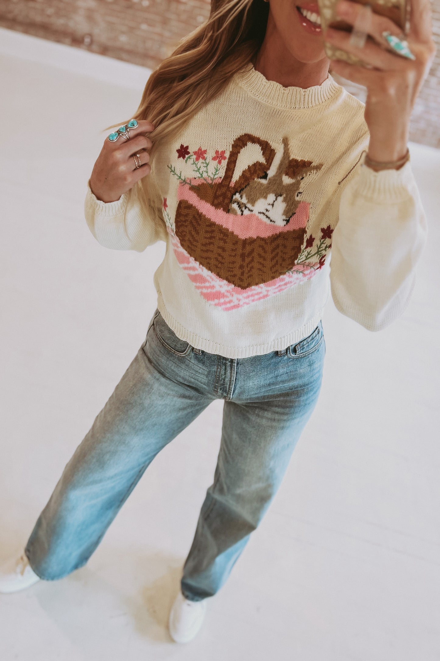 Bunny Picnic Knit Sweater