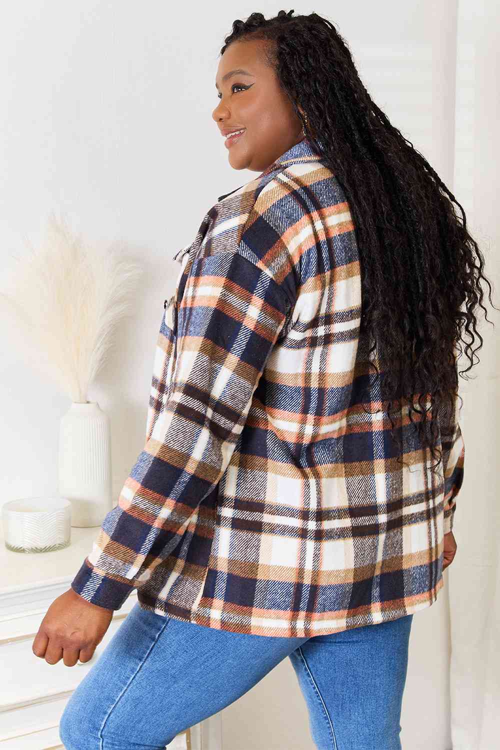 Blue and Gold Plaid Shirt
