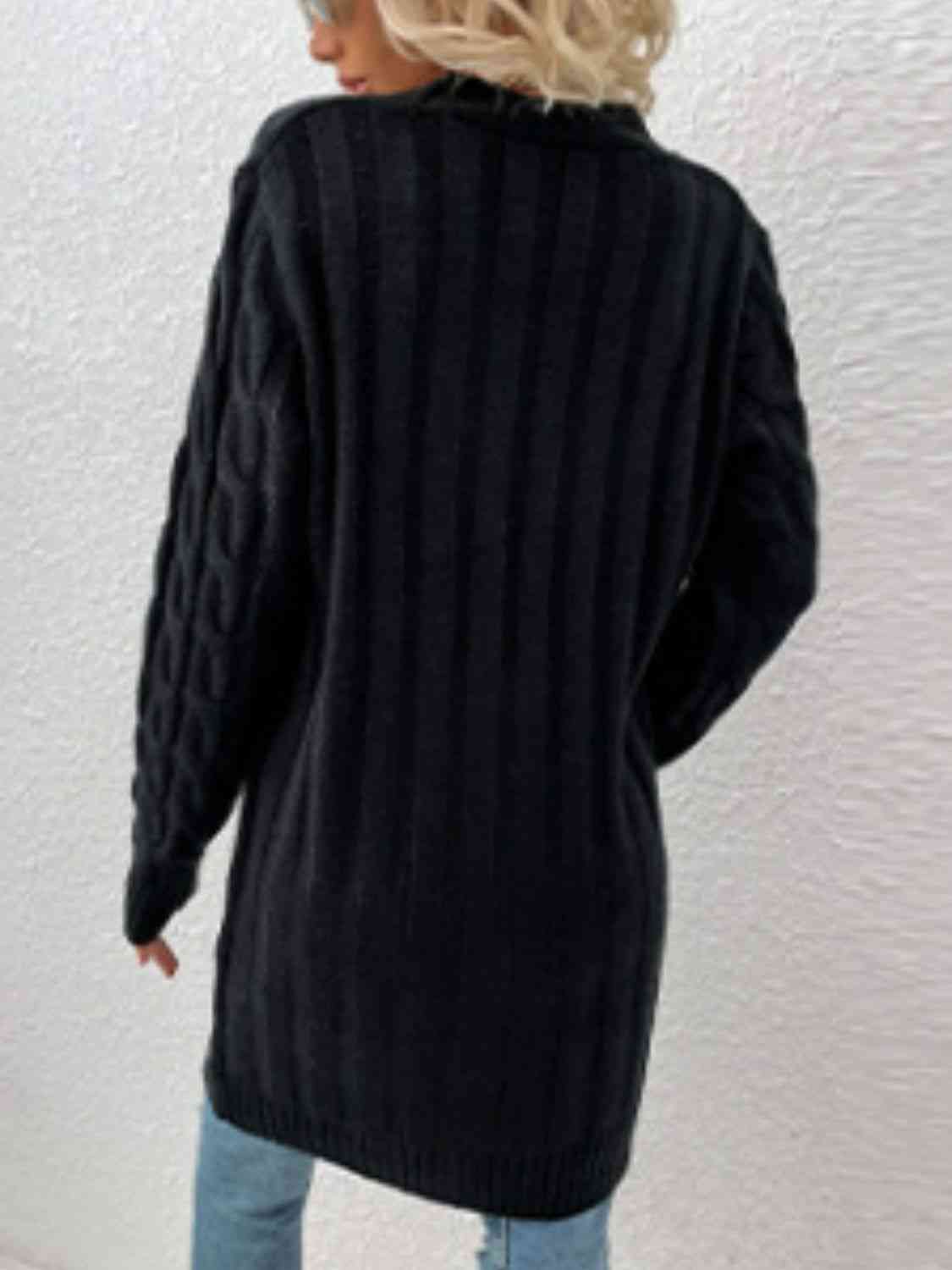 Cable-Knit Button Down Cardigan
