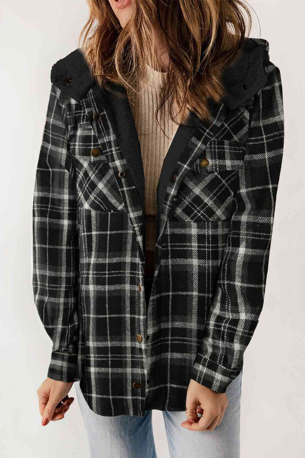 Fallin' Fur Lined Plaid Jacket