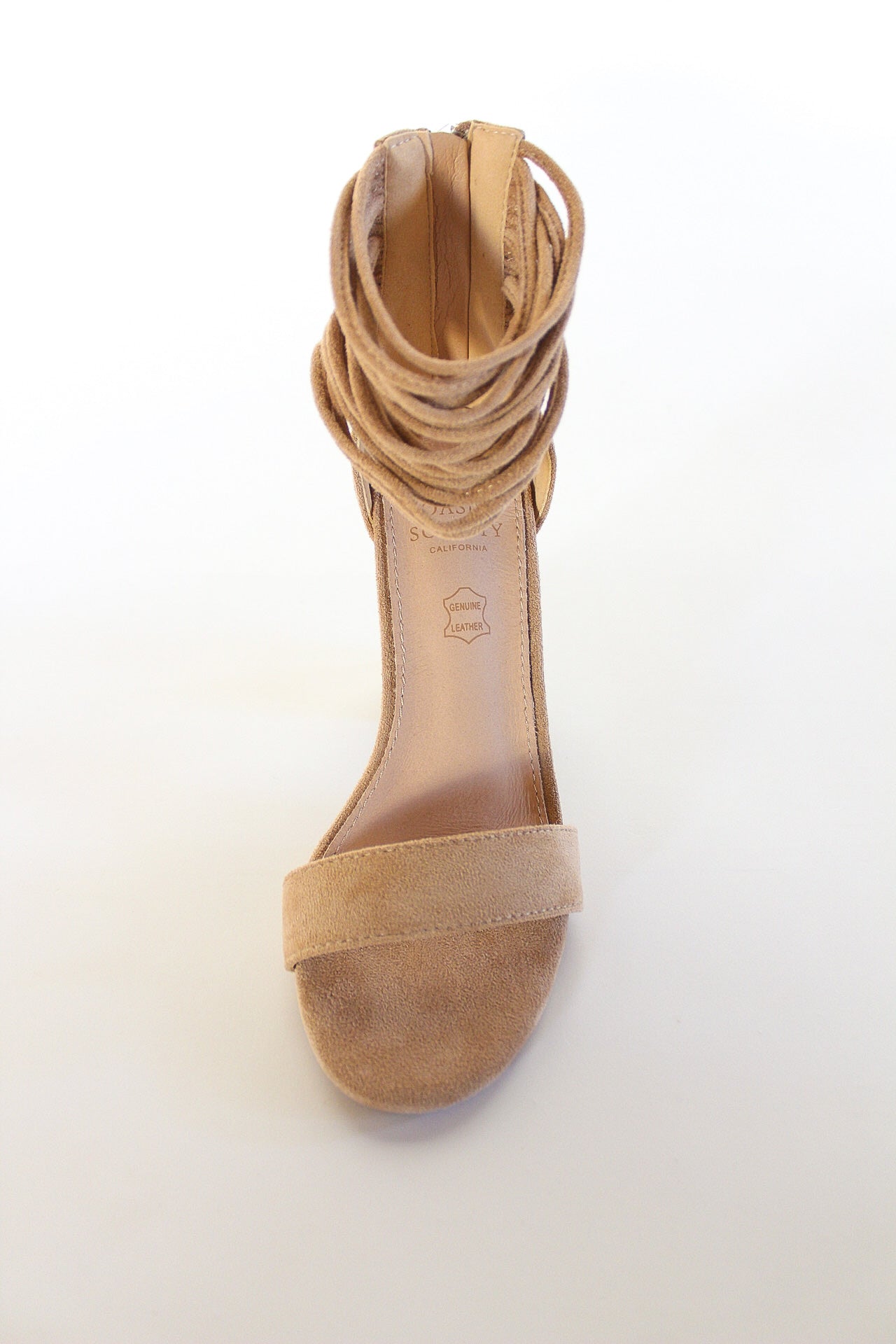 Leather And Suede Ankle Strap Heels