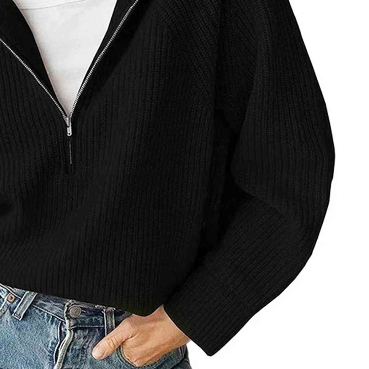 Molly HaIf Zip Knit Top